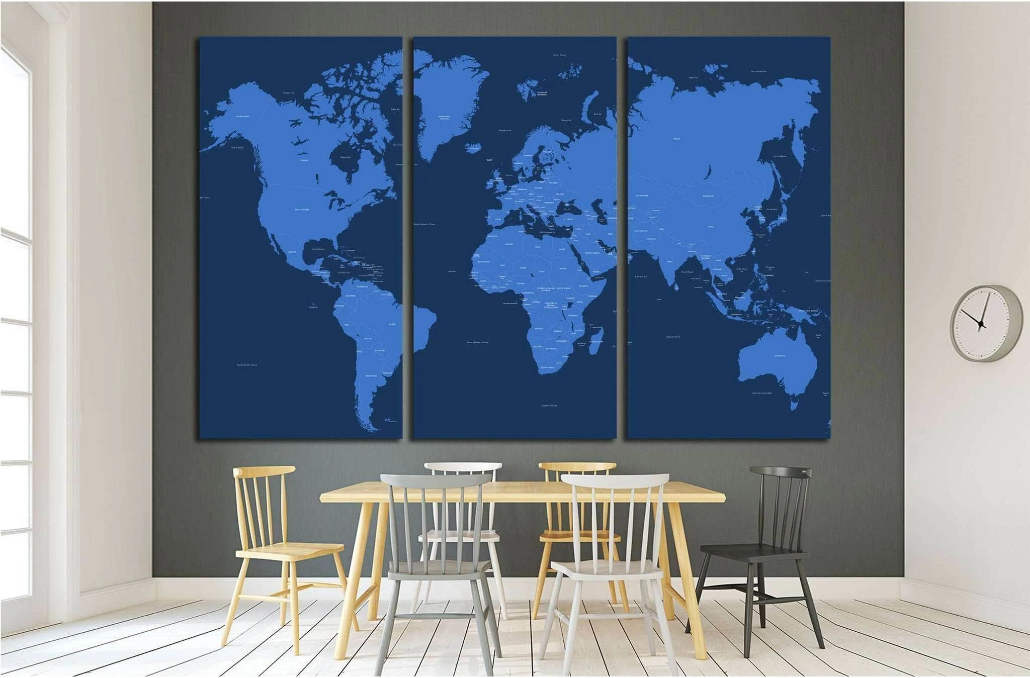 Copy of World Map №1502 Ready to Hang Canvas Print - Zellart Canvas Prints ALL_Products, s-1502