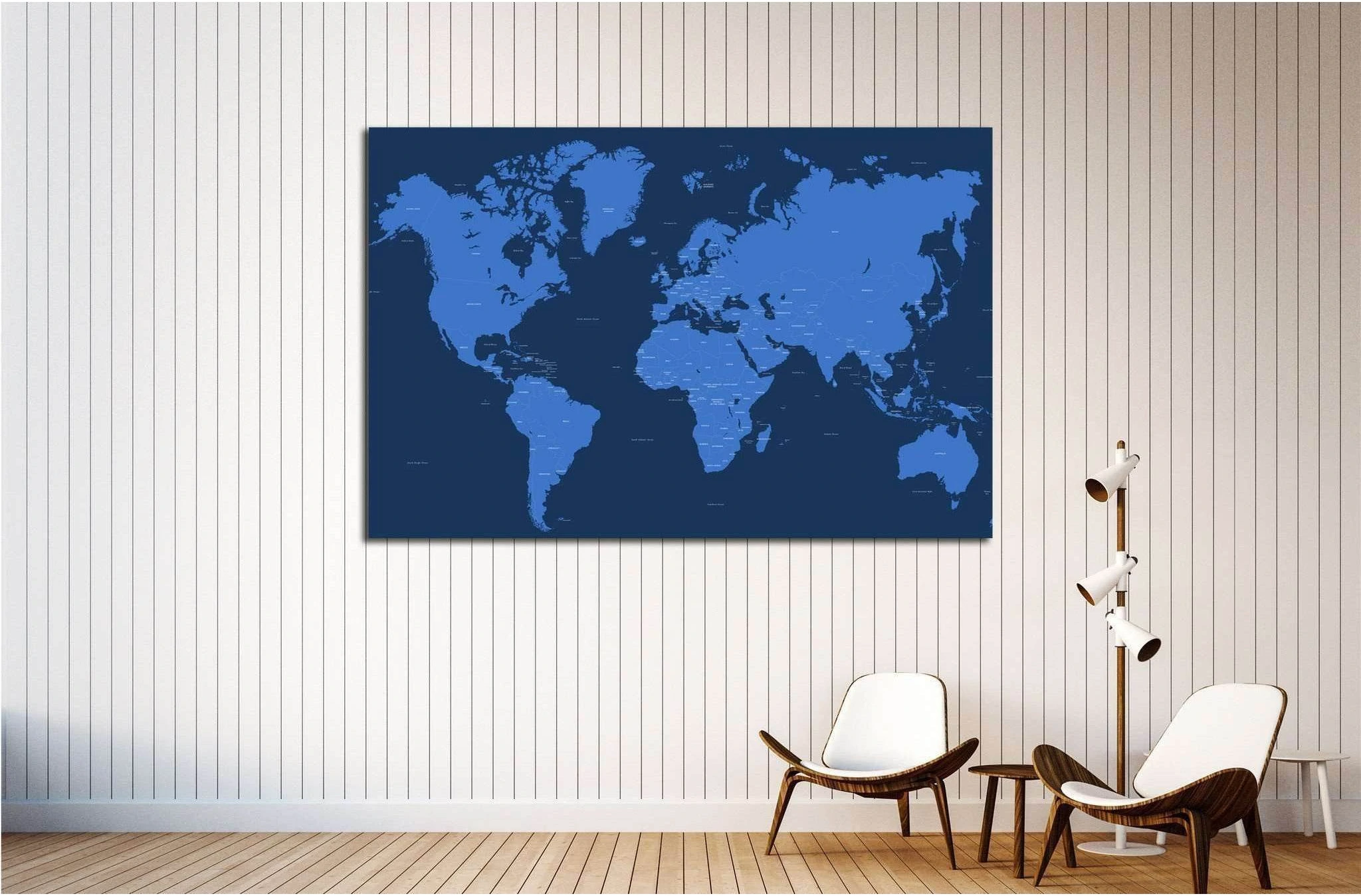 Copy of World Map №1502 Ready to Hang Canvas Print - Zellart Canvas Prints ALL_Products, s-1502