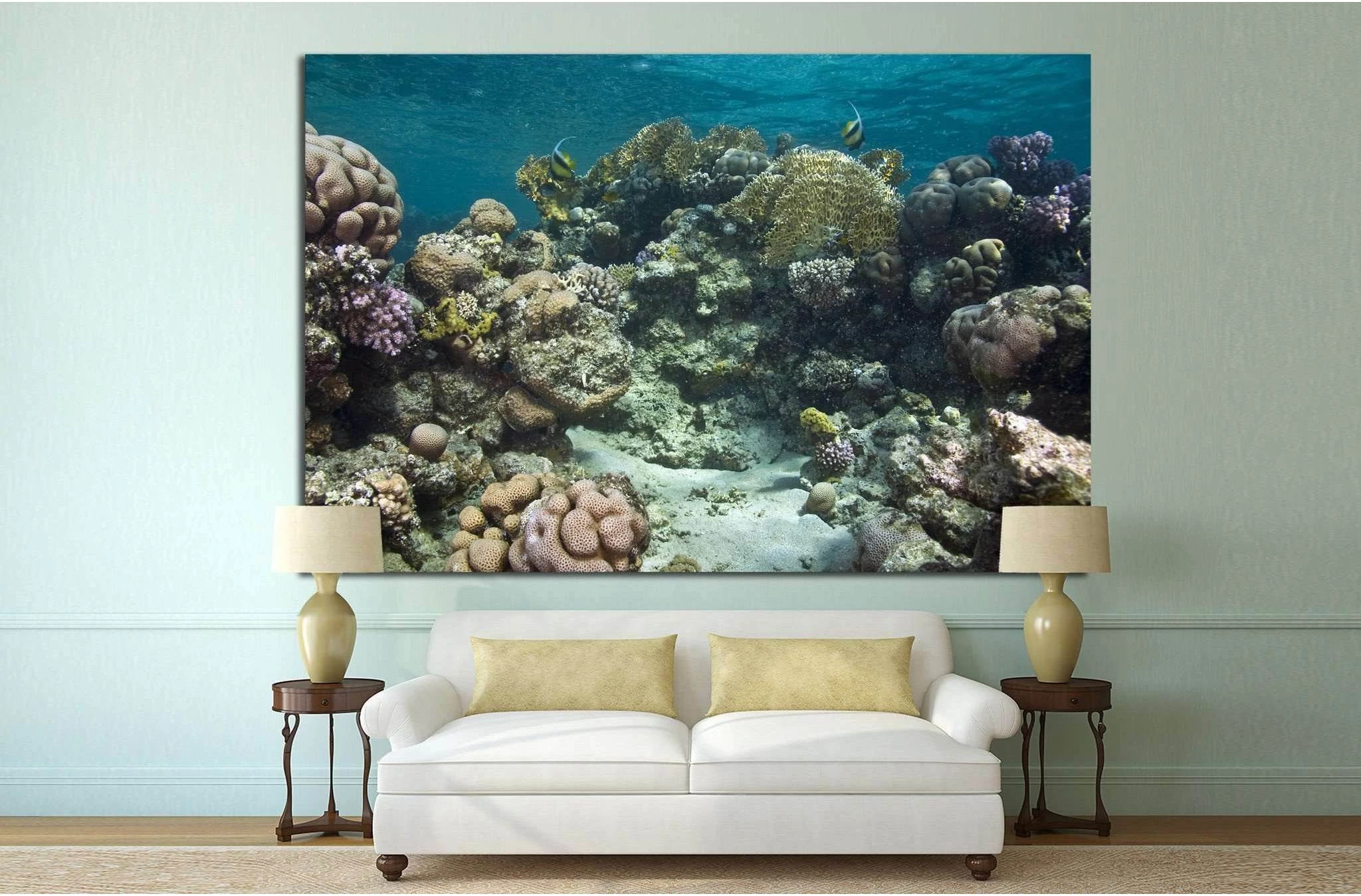 coral and fish №836 Ready to Hang Canvas Print - Zellart Canvas Prints ALL_Products, s-836