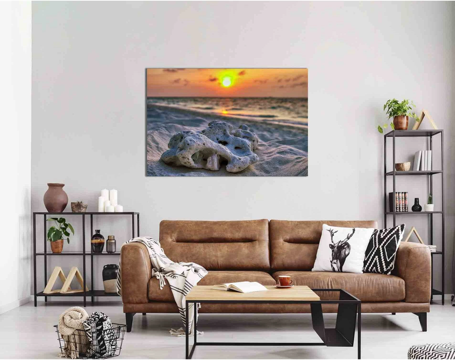 Coral at dawn background №D1760 Ready to Hang Canvas Print - Zellart Canvas Prints 0new, ALL_Products, Sunrise & sunset wall art