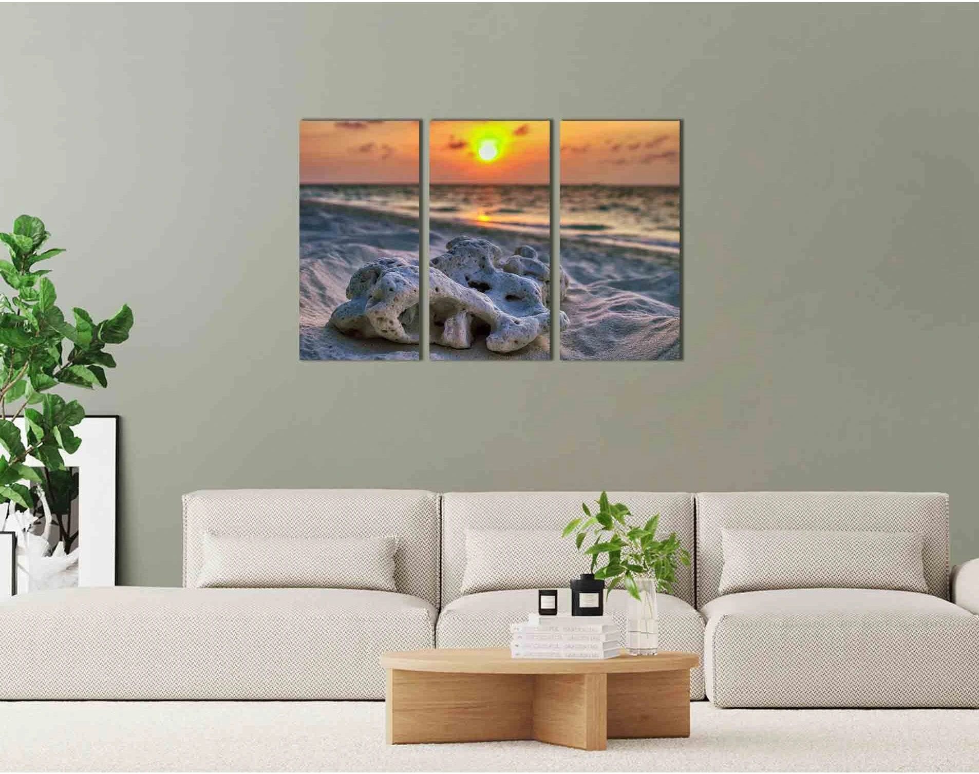 Coral at dawn background №D1760 Ready to Hang Canvas Print - Zellart Canvas Prints 0new, ALL_Products, Sunrise & sunset wall art