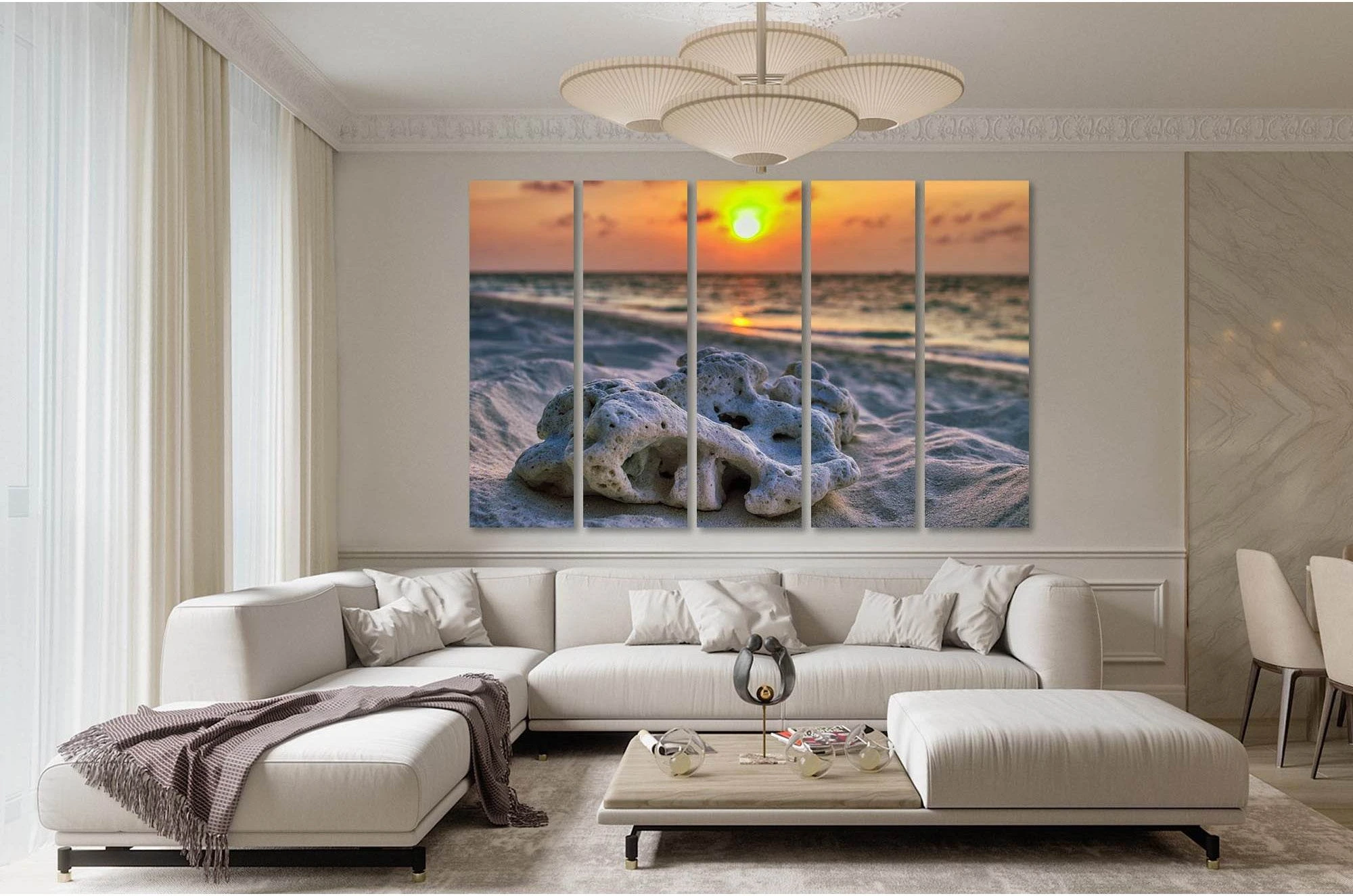 Coral at dawn background №D1760 Ready to Hang Canvas Print - Zellart Canvas Prints 0new, ALL_Products, Sunrise & sunset wall art