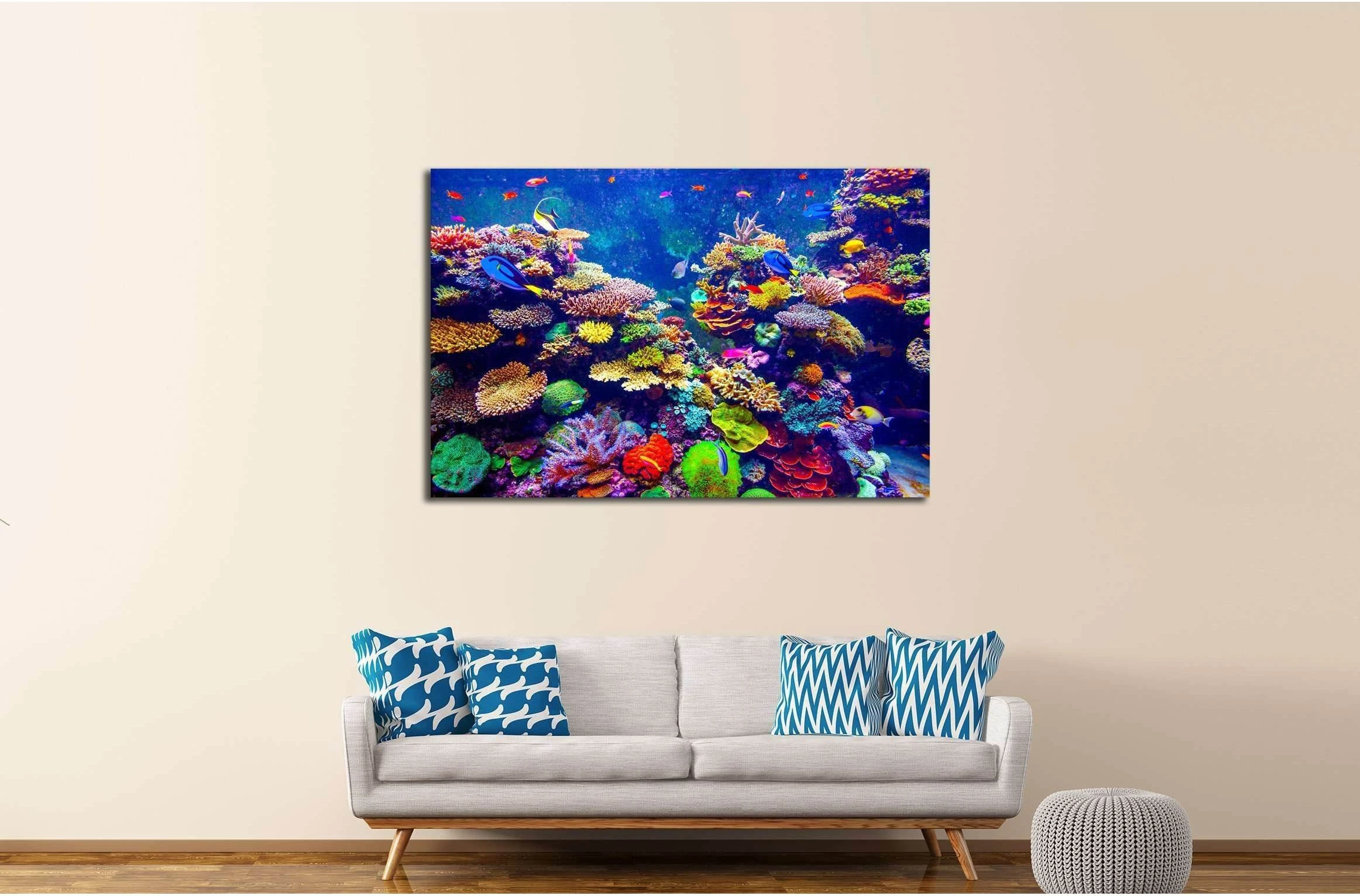 A vibrant and detailed image of a coral reef in sunlight, product view 3