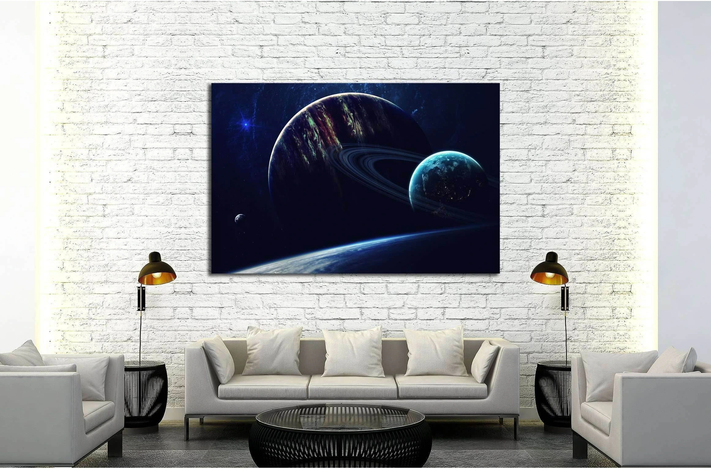 Cosmic art, science fiction wallpaper. Beauty of deep space. №2423 Ready to Hang Canvas Print - Zellart Canvas Prints ALL_Products, s-2423
