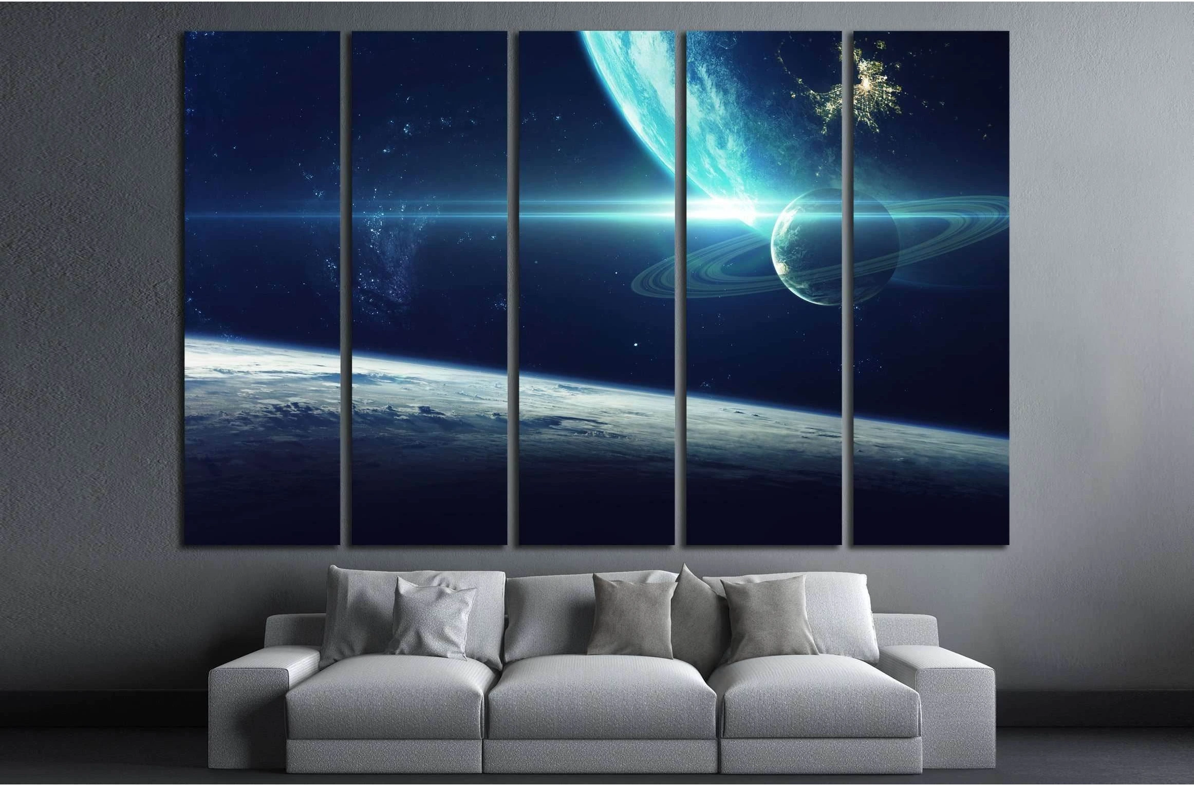 Cosmic art, science fiction wallpaper. Beauty of deep space. №2424 Ready to Hang Canvas Print - Zellart Canvas Prints ALL_Products, s-2424