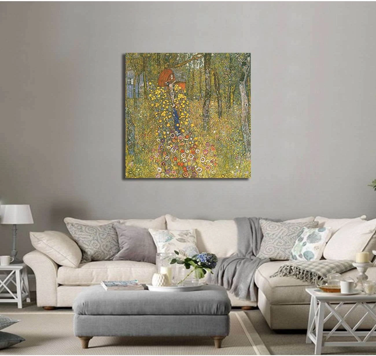Country Garden with Crucifix, 1911 - Ready to Hang Canvas Print - Zellart Canvas Prints 6221, ALL_Products