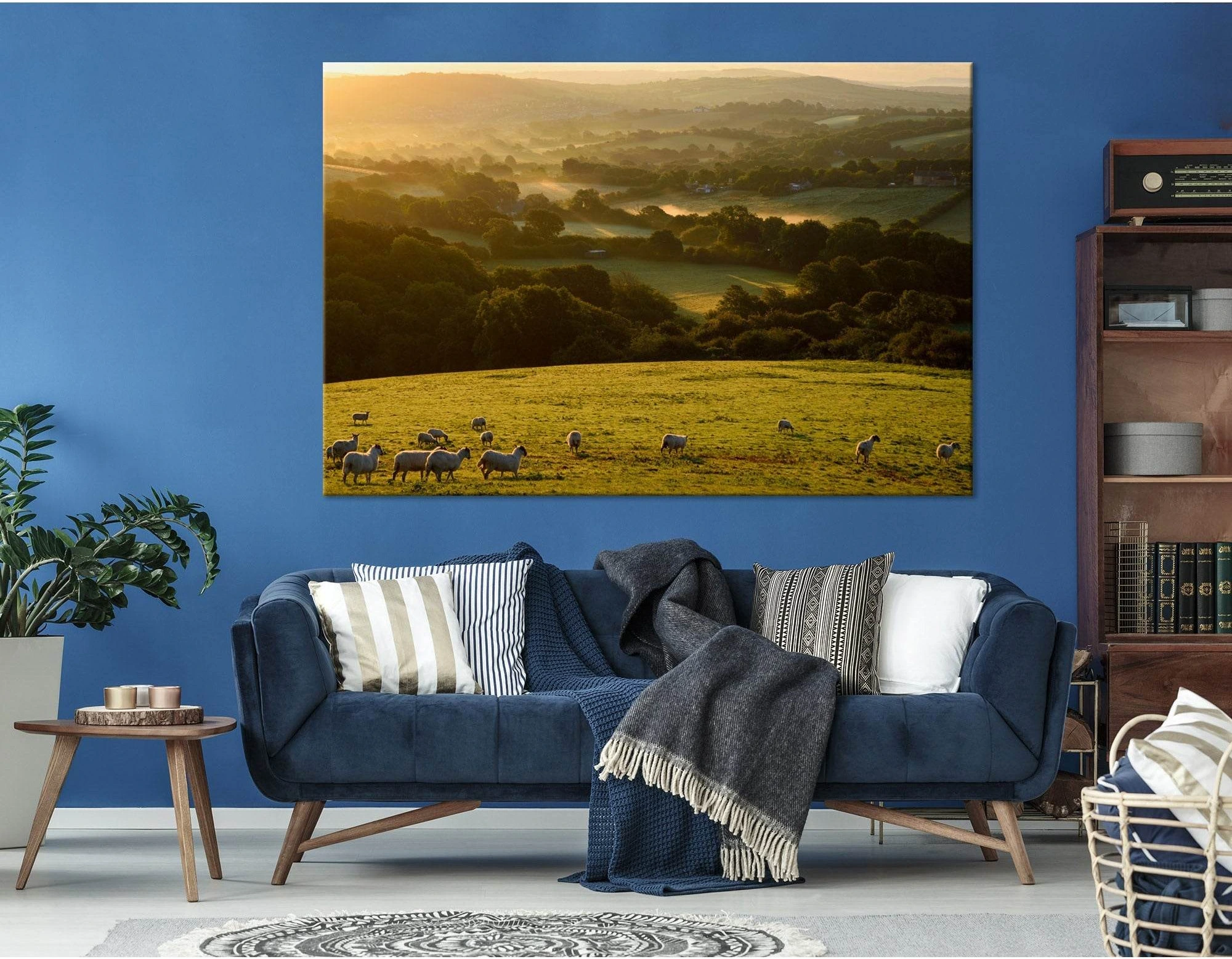Countryside Landscape At Sunrise №04240 Ready to Hang Canvas Print - Zellart Canvas Prints ALL_Products