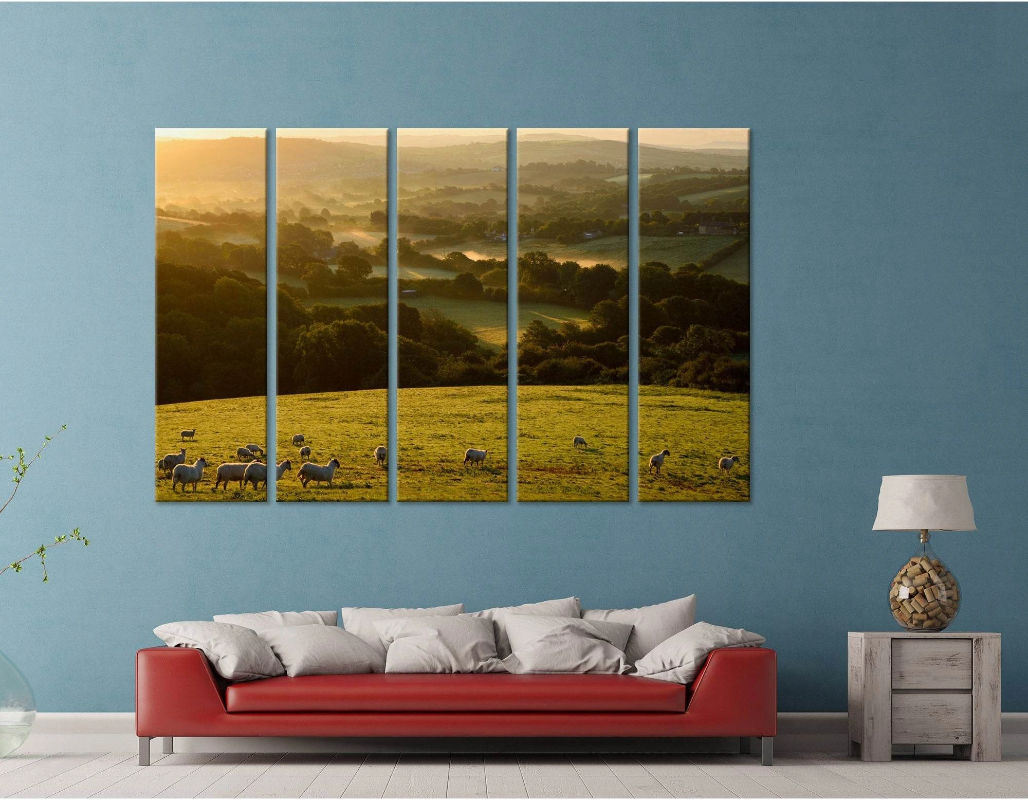 Countryside Landscape At Sunrise №04240 Ready to Hang Canvas Print - Zellart Canvas Prints ALL_Products