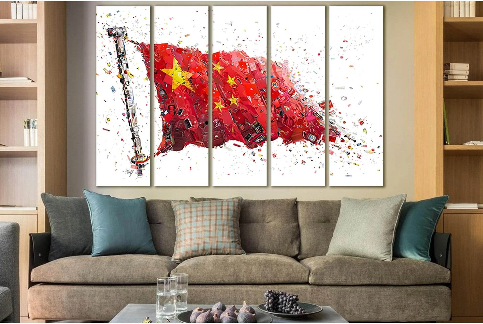 Creative Flag Of China №SL1162 Ready to Hang Canvas Print - Zellart Canvas Prints 0new, ALL_Products, Flags