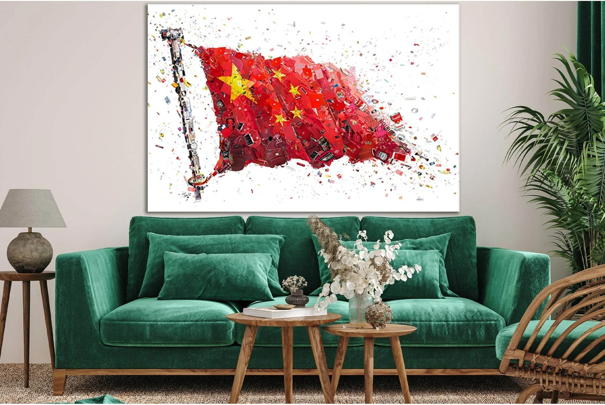 Creative Flag Of China №SL1162 Ready to Hang Canvas Print - Zellart Canvas Prints 0new, ALL_Products, Flags