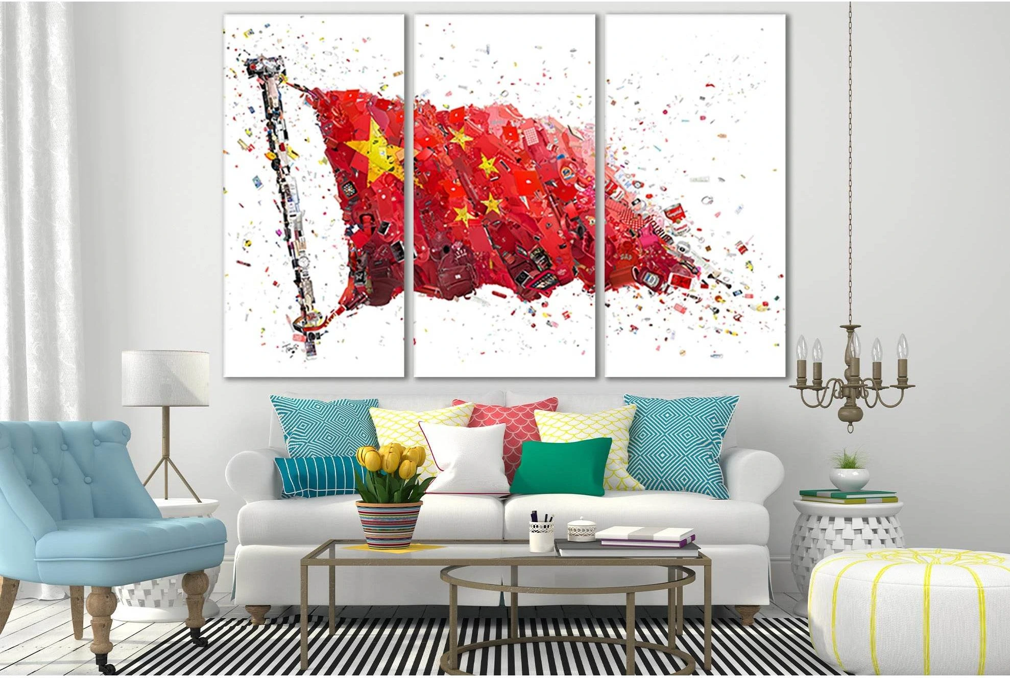Creative Flag Of China №SL1162 Ready to Hang Canvas Print - Zellart Canvas Prints 0new, ALL_Products, Flags