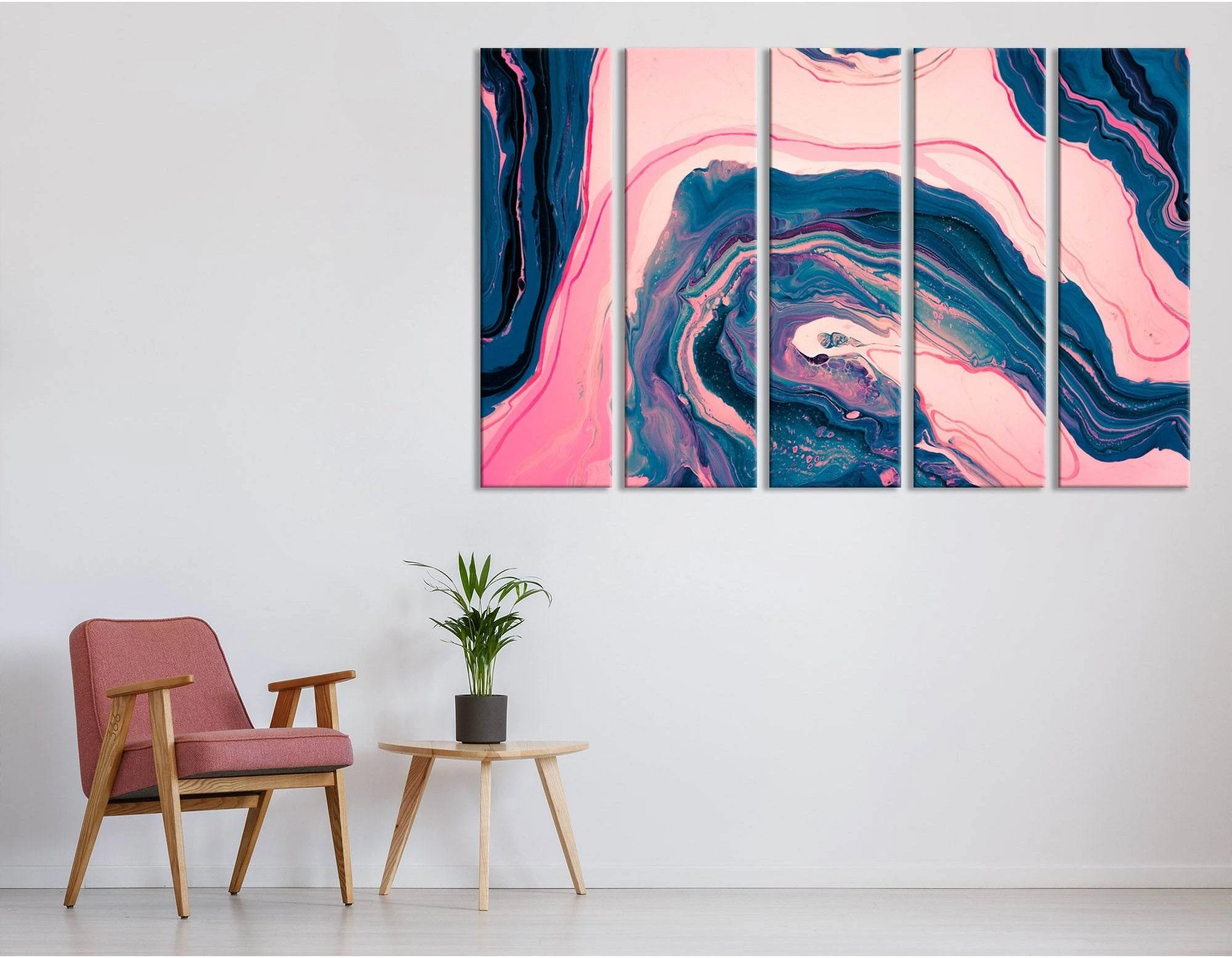 Crimson And Blue Abstract №04349 Ready to Hang Canvas Print - Zellart Canvas Prints ALL_Products