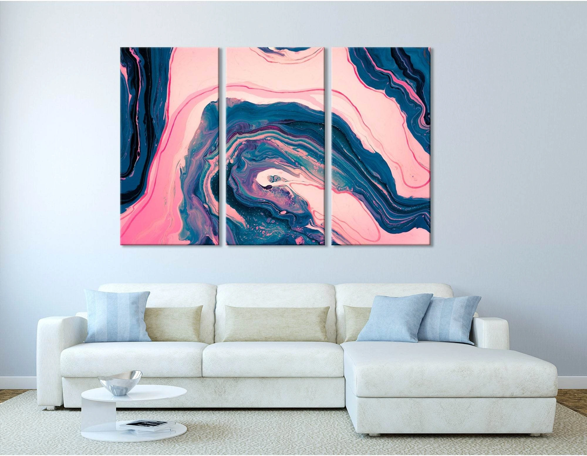 Crimson And Blue Abstract №04349 Ready to Hang Canvas Print - Zellart Canvas Prints ALL_Products