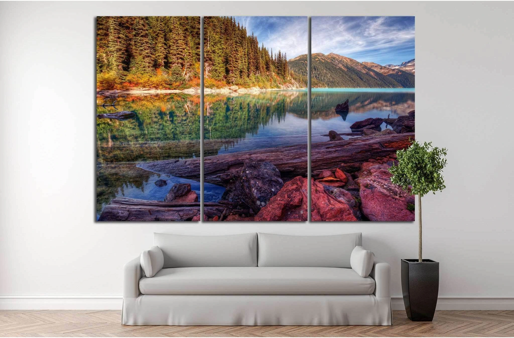 crisp clear mountain lake №851 Ready to Hang Canvas Print - Zellart Canvas Prints ALL_Products, s-851