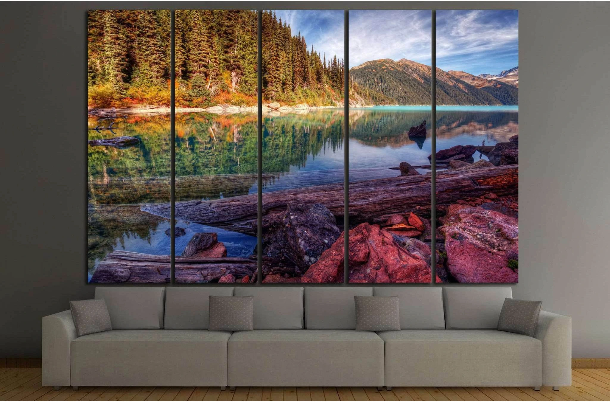 crisp clear mountain lake №851 Ready to Hang Canvas Print - Zellart Canvas Prints ALL_Products, s-851