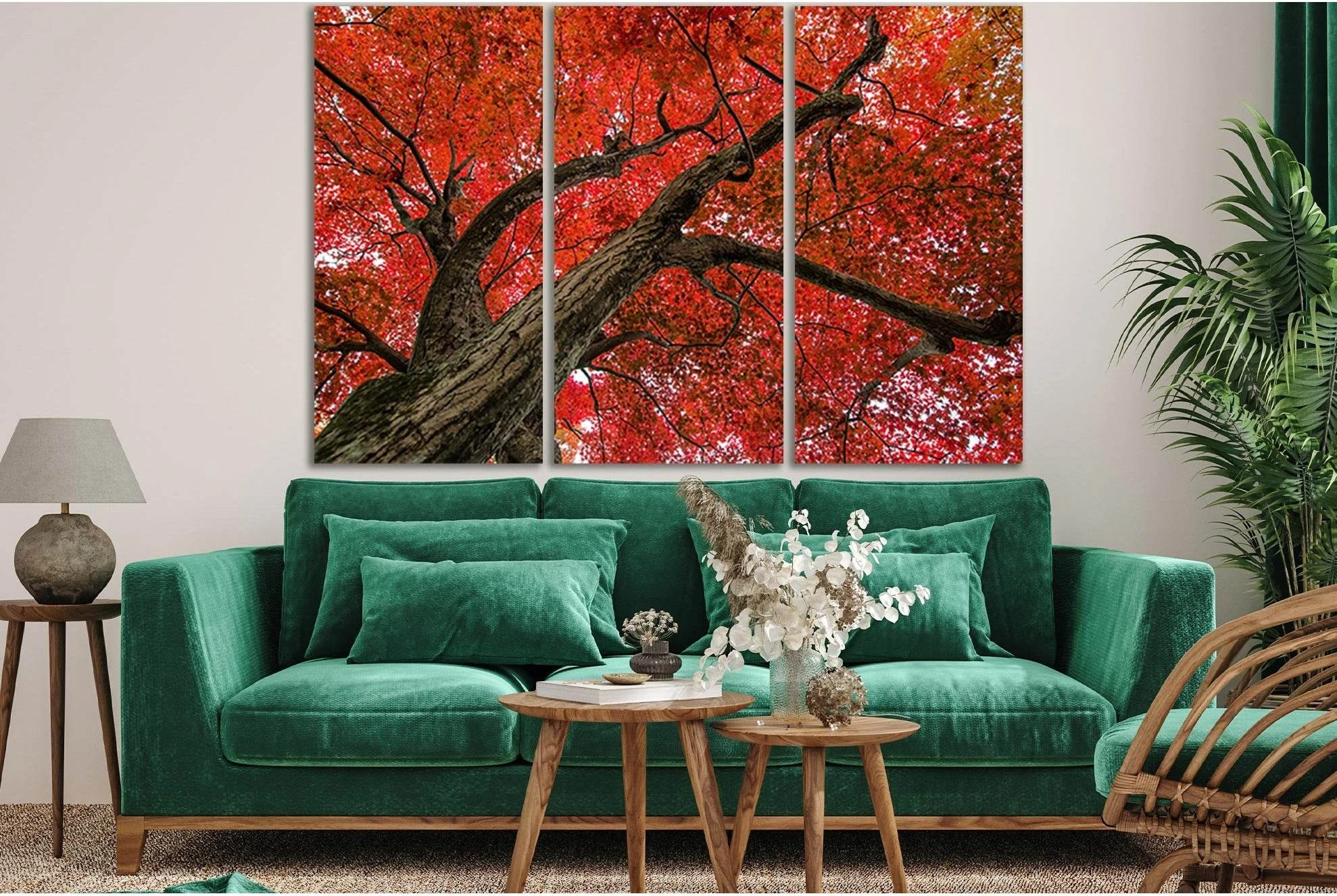 Crown Of The Autumn Tree №SL811 Ready to Hang Canvas Print - Zellart Canvas Prints 0new, ALL_Products, Trees Wall Art