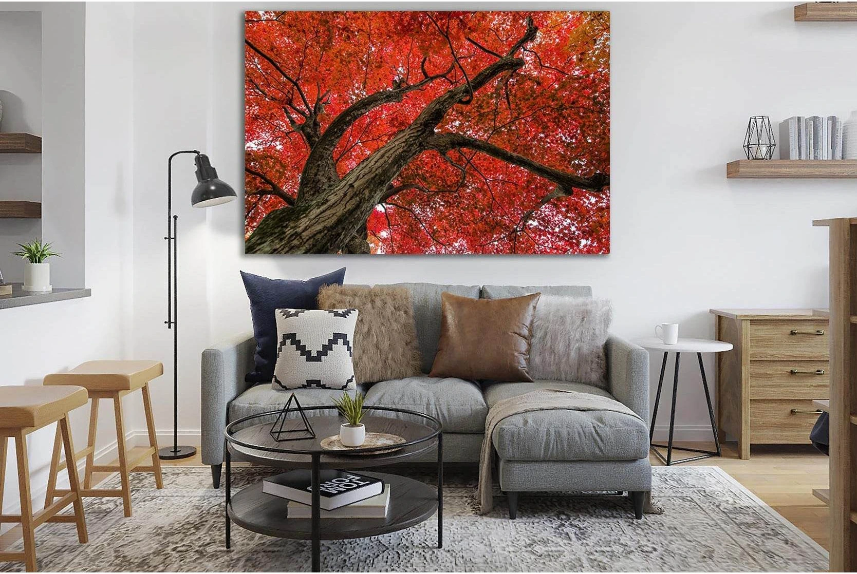 Crown Of The Autumn Tree №SL811 Ready to Hang Canvas Print - Zellart Canvas Prints 0new, ALL_Products, Trees Wall Art
