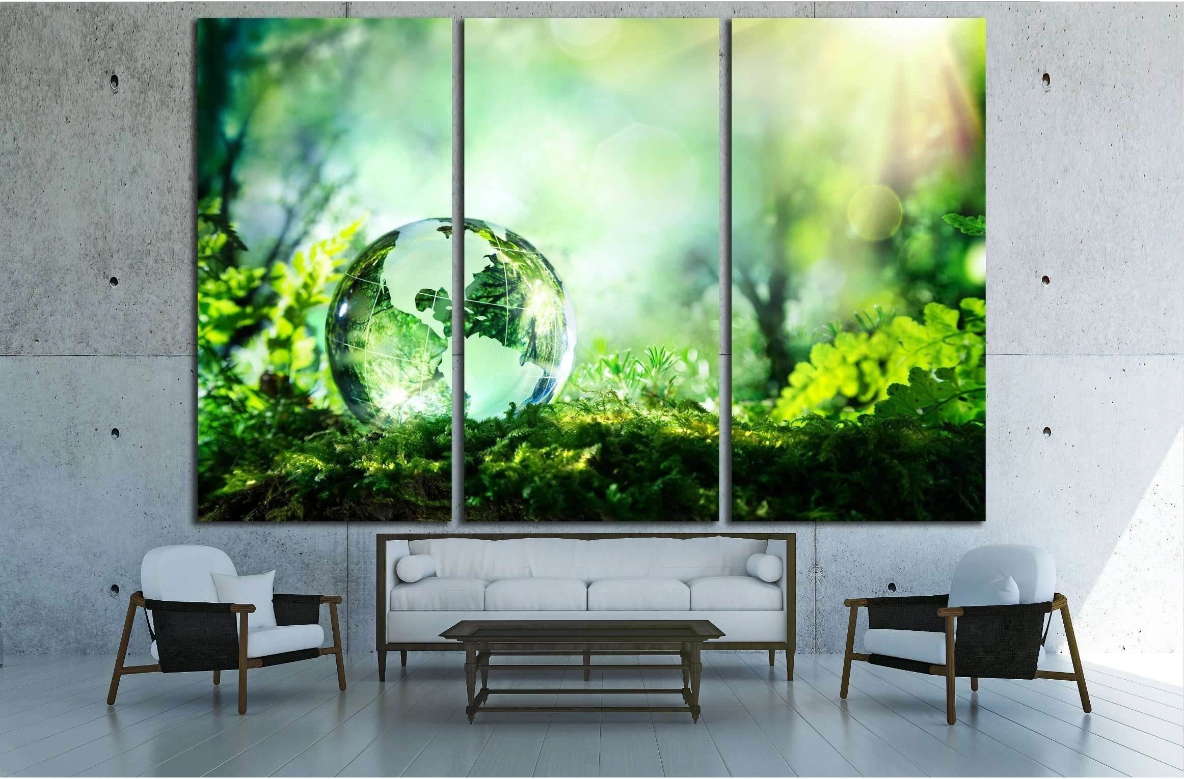 crystal globe resting on moss in a forest - environment concept №2546 Ready to Hang Canvas Print - Zellart Canvas Prints ALL_Products, s-2546