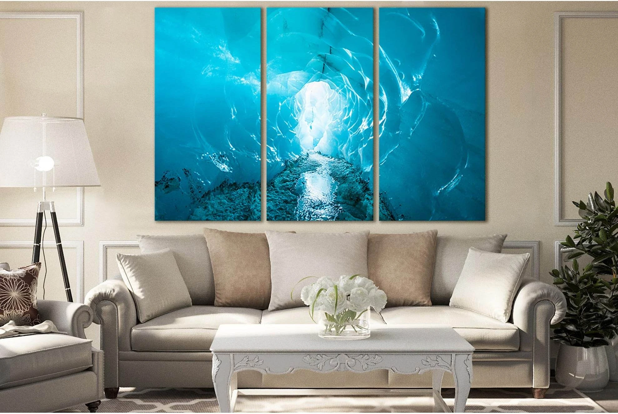 Crystal Ice Cave №SL1325 Ready to Hang Canvas Print - Zellart Canvas Prints 0new, ALL_Products, Glacials