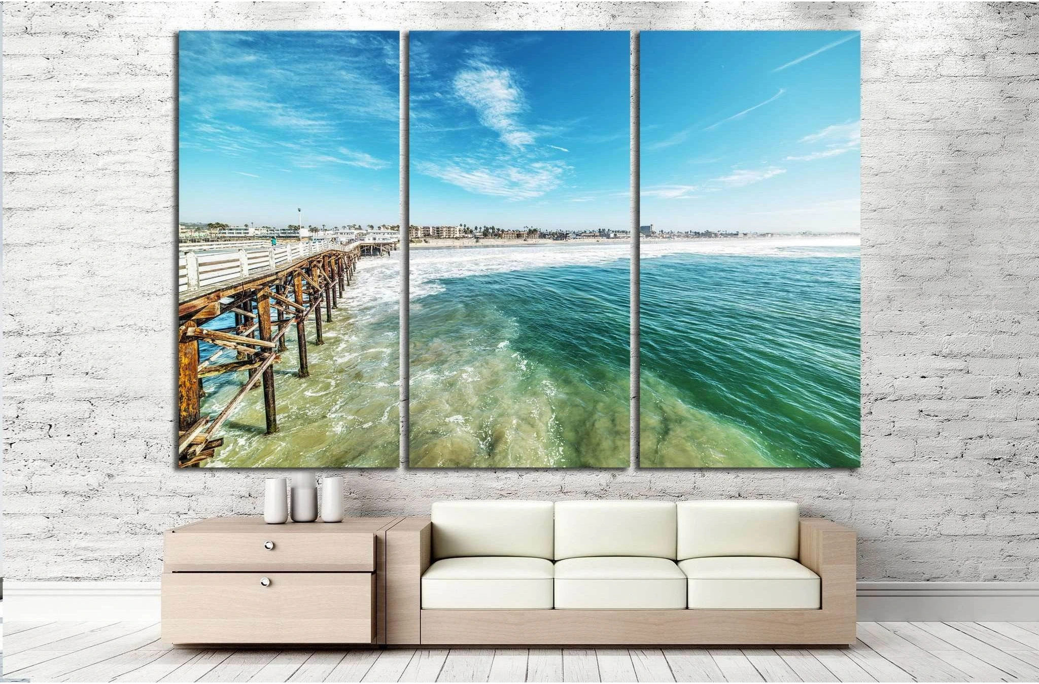 Crystal pier in San Diego, California №1032 Ready to Hang Canvas Print - Zellart Canvas Prints ALL_Products, s-1032