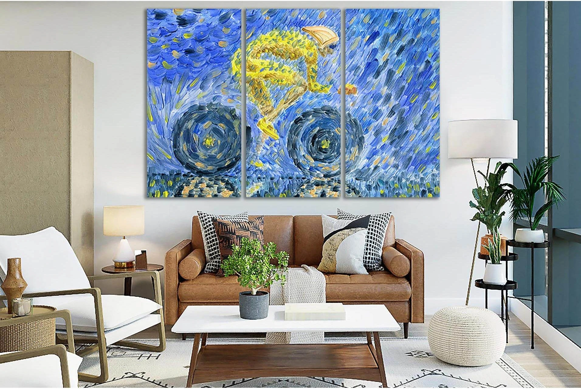 Cyclist Is Driving At High Speed №SL609 Ready to Hang Canvas Print - Zellart Canvas Prints 0new, ALL_Products, Oil Painting Wall Art