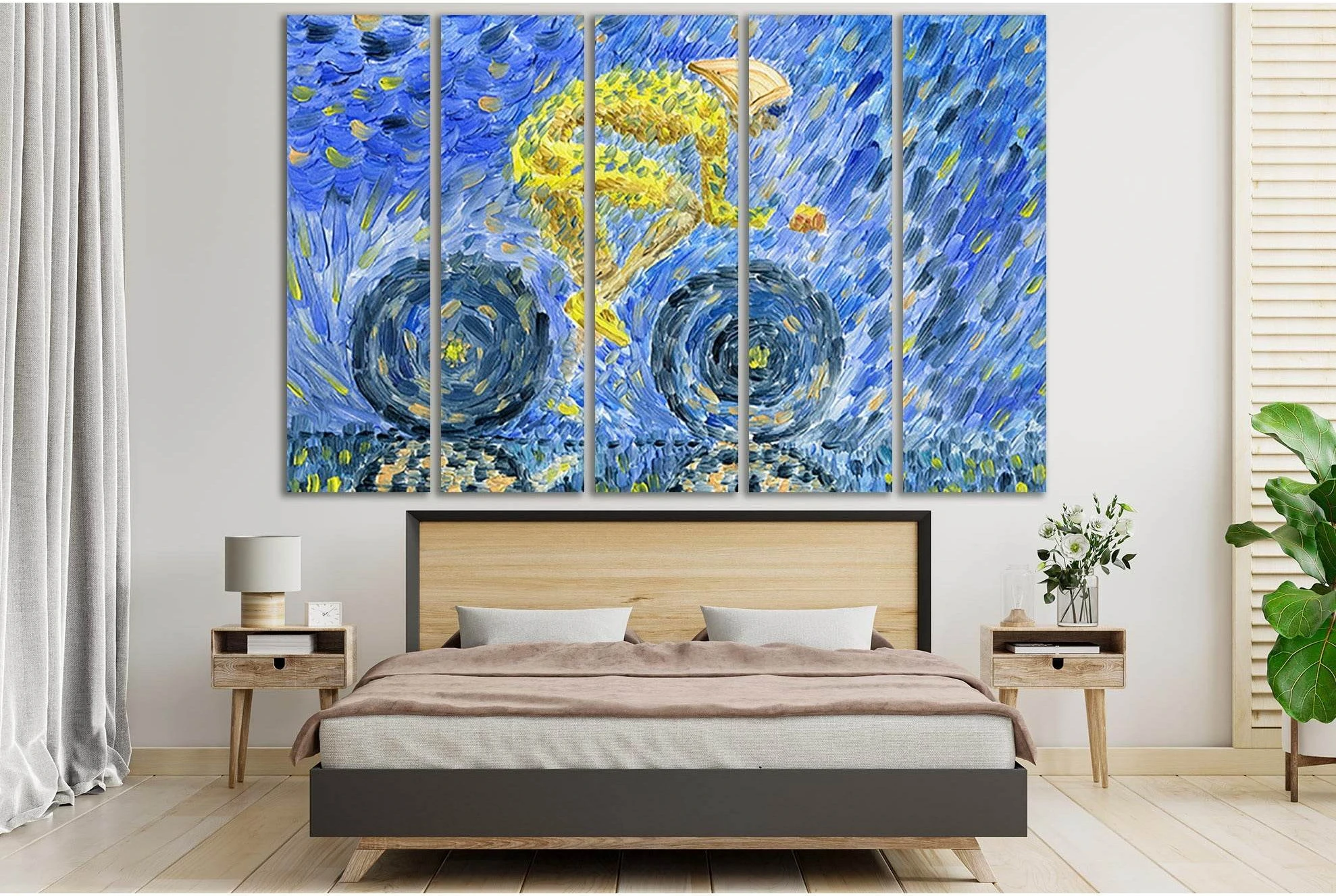 Cyclist Is Driving At High Speed №SL609 Ready to Hang Canvas Print - Zellart Canvas Prints 0new, ALL_Products, Oil Painting Wall Art
