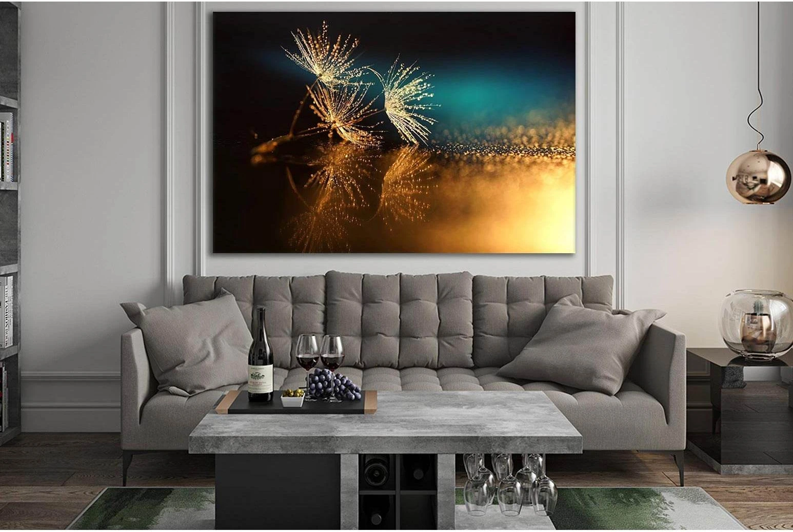 Dandelions And Dew Drops №SL668 Ready to Hang Canvas Print - Zellart Canvas Prints 0new, ALL_Products, Floral & Botanical Wall Art