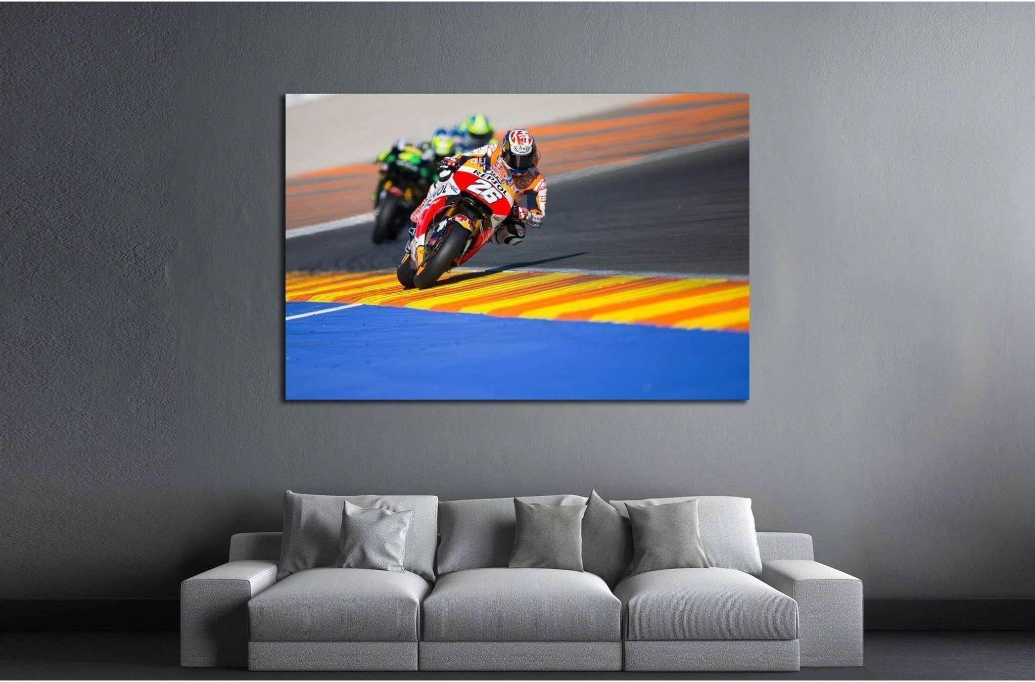 Dani Pedrosa during Motogp Grand Prix, Valencia, Spain №1893 Ready to Hang Canvas Print - Zellart Canvas Prints ALL_Products, s-1893