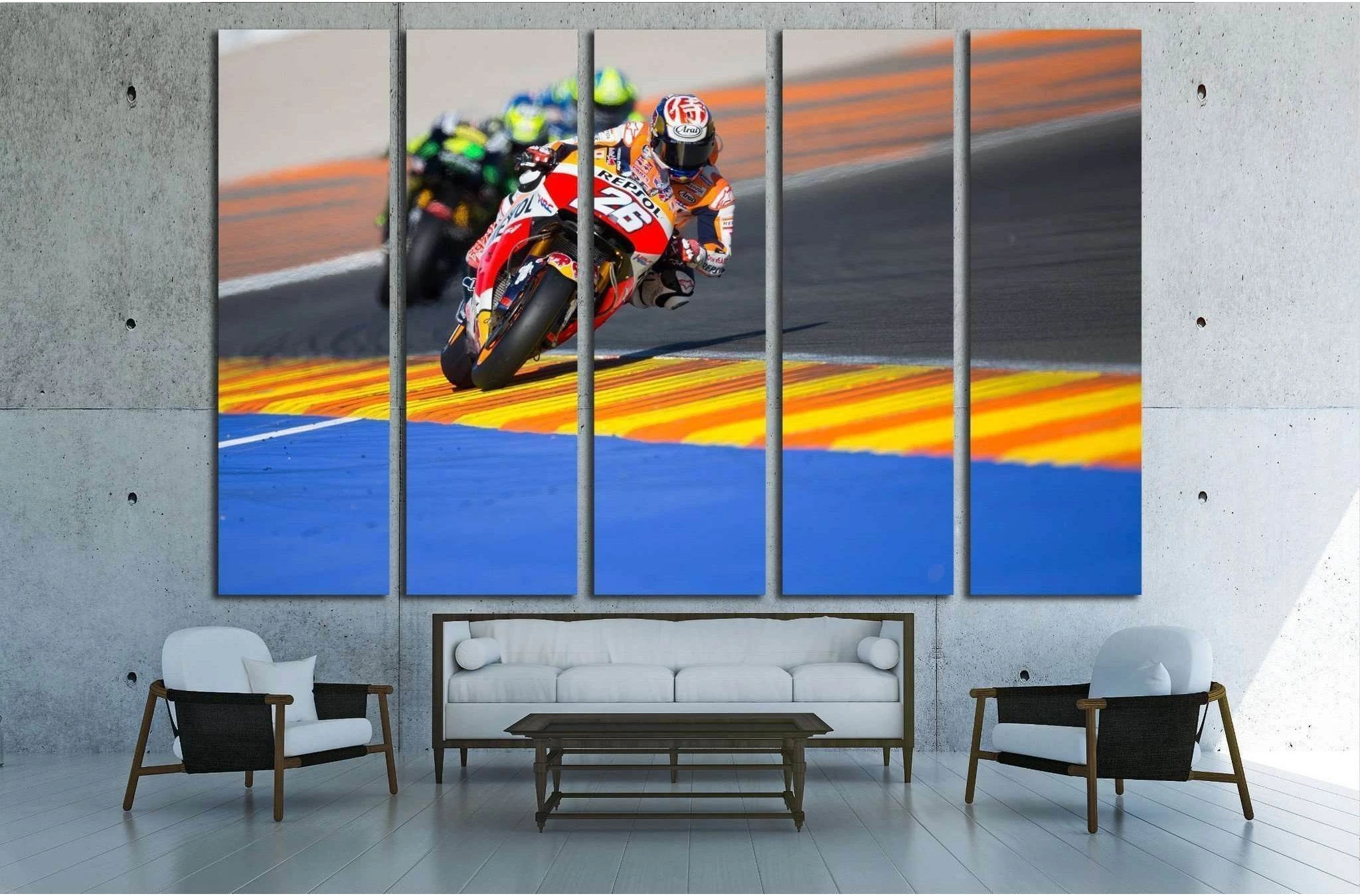 Dani Pedrosa during Motogp Grand Prix, Valencia, Spain №1893 Ready to Hang Canvas Print - Zellart Canvas Prints ALL_Products, s-1893