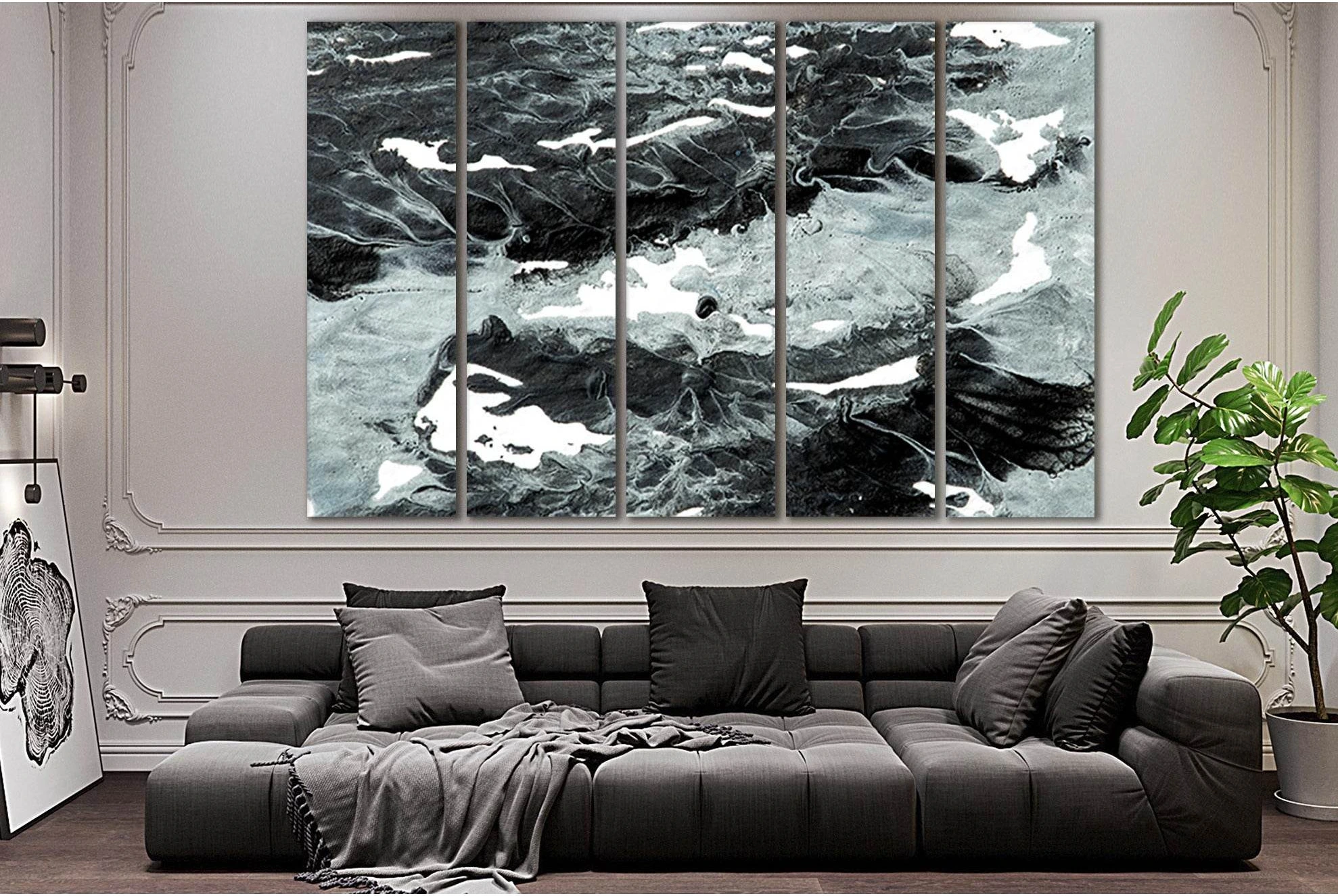 Dark Textured Oil Painting №SL580 Ready to Hang Canvas Print - Zellart Canvas Prints 0new, ALL_Products, Oil Painting Wall Art