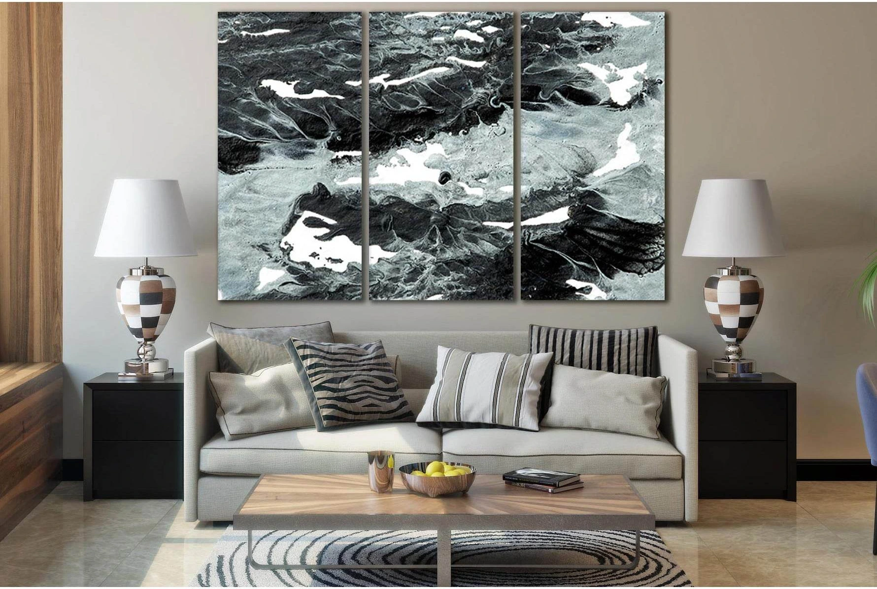 Dark Textured Oil Painting №SL580 Ready to Hang Canvas Print - Zellart Canvas Prints 0new, ALL_Products, Oil Painting Wall Art