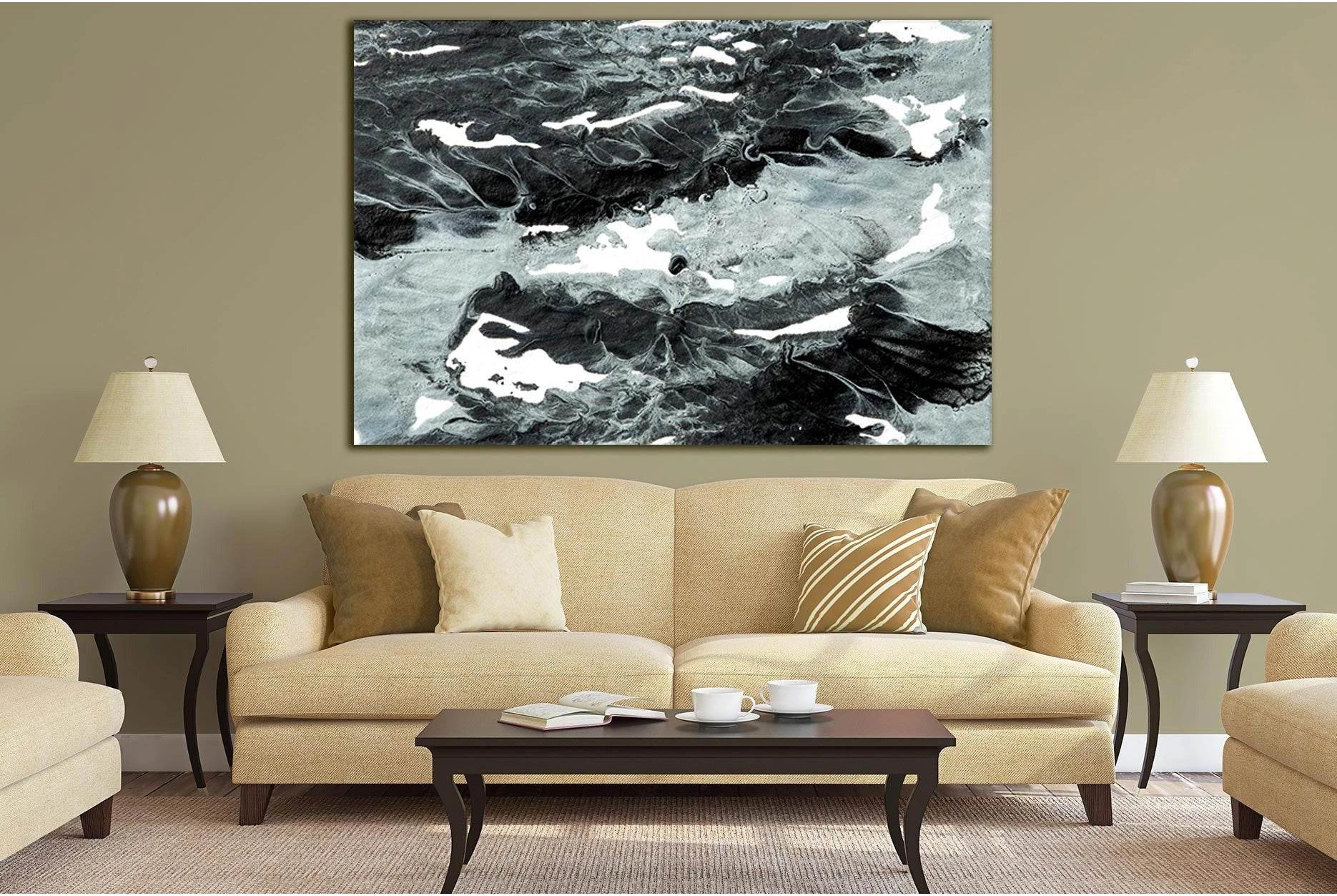 Dark Textured Oil Painting №SL580 Ready to Hang Canvas Print - Zellart Canvas Prints 0new, ALL_Products, Oil Painting Wall Art