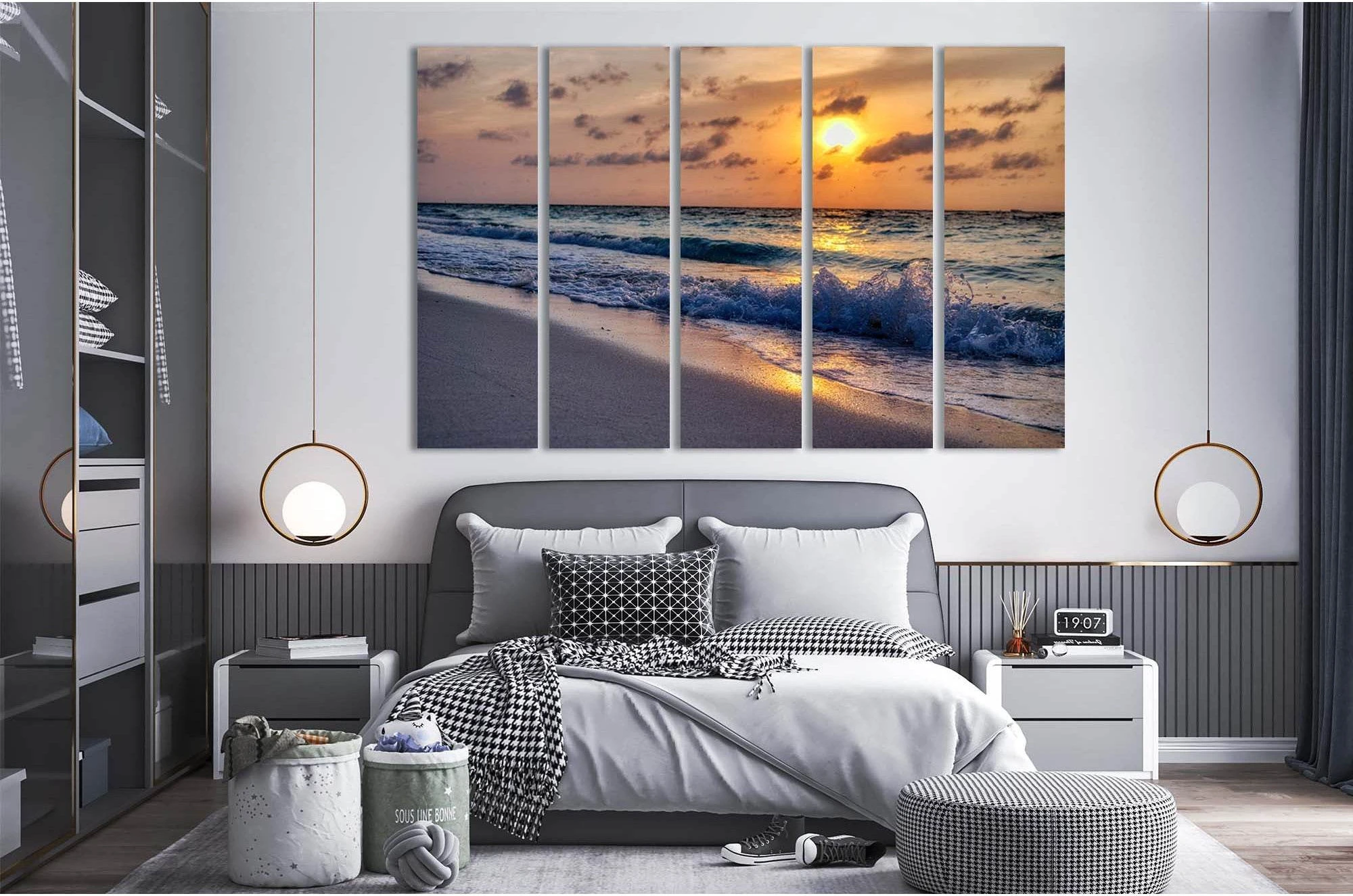 Dawn by the sea №D1756 Ready to Hang Canvas Print - Zellart Canvas Prints 0new, ALL_Products, Sunrise & sunset wall art