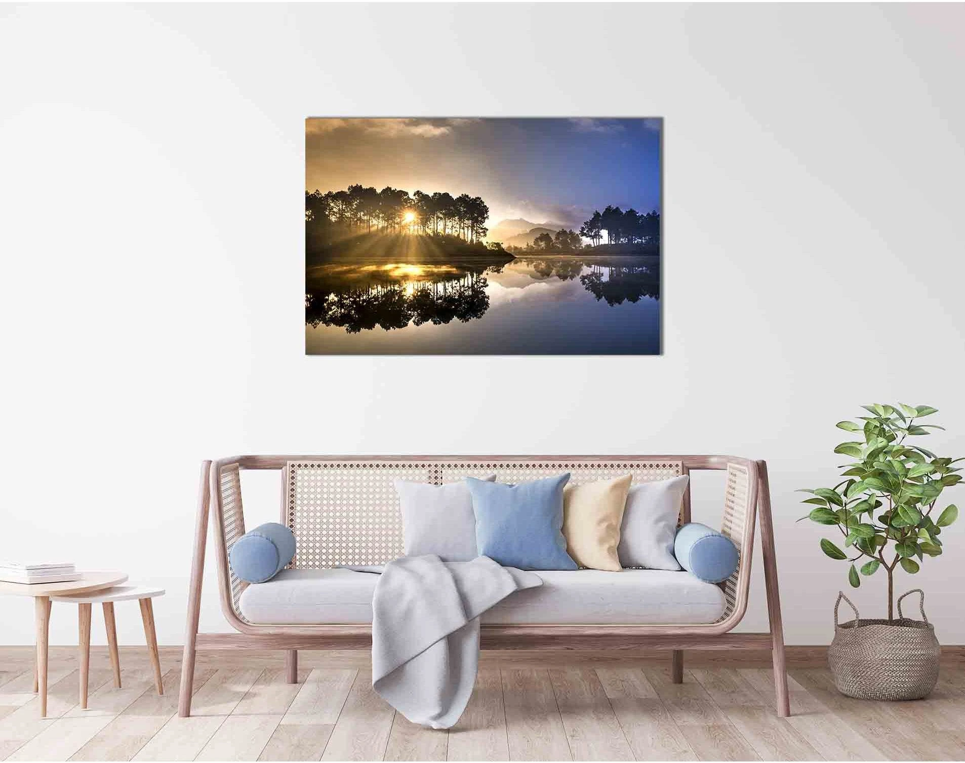 Dawn hides in the branches №D1759 Ready to Hang Canvas Print - Zellart Canvas Prints 0new, ALL_Products, Sunrise & sunset wall art