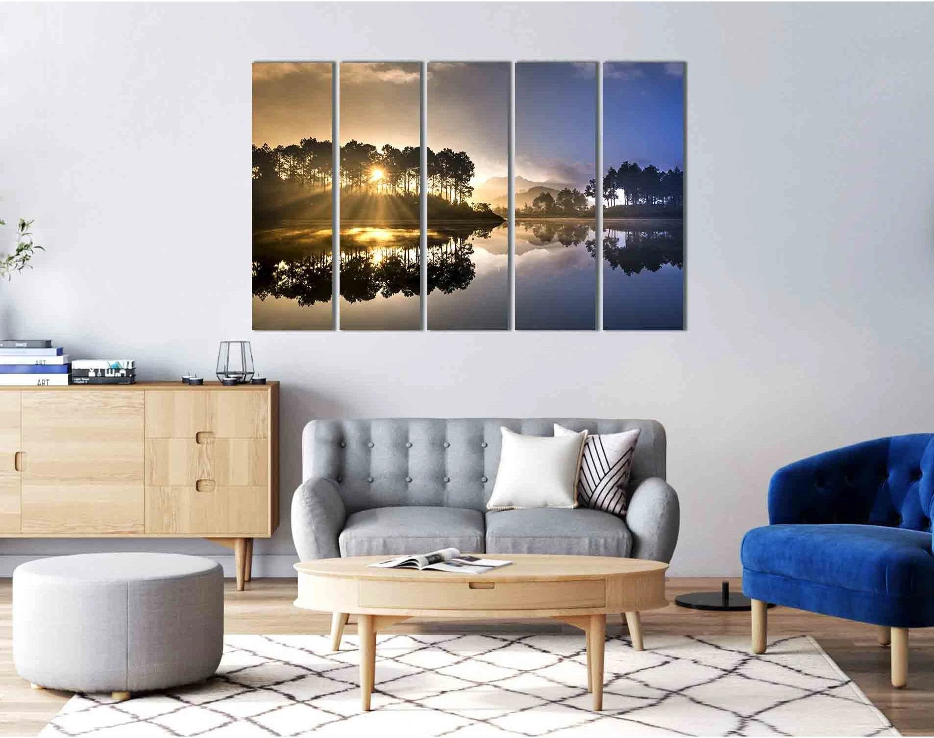 Dawn hides in the branches №D1759 Ready to Hang Canvas Print - Zellart Canvas Prints 0new, ALL_Products, Sunrise & sunset wall art
