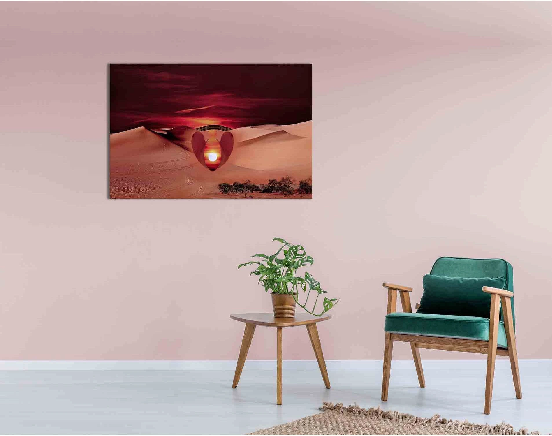 Dawn in the dunes №D1220 Ready to Hang Canvas Print - Zellart Canvas Prints 0new, ALL_Products, Sunrise & sunset wall art