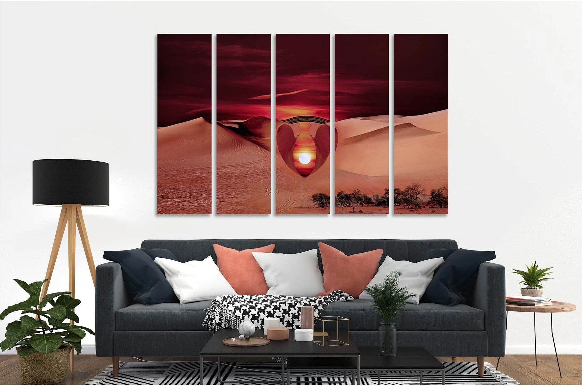 Dawn in the dunes №D1220 Ready to Hang Canvas Print - Zellart Canvas Prints 0new, ALL_Products, Sunrise & sunset wall art