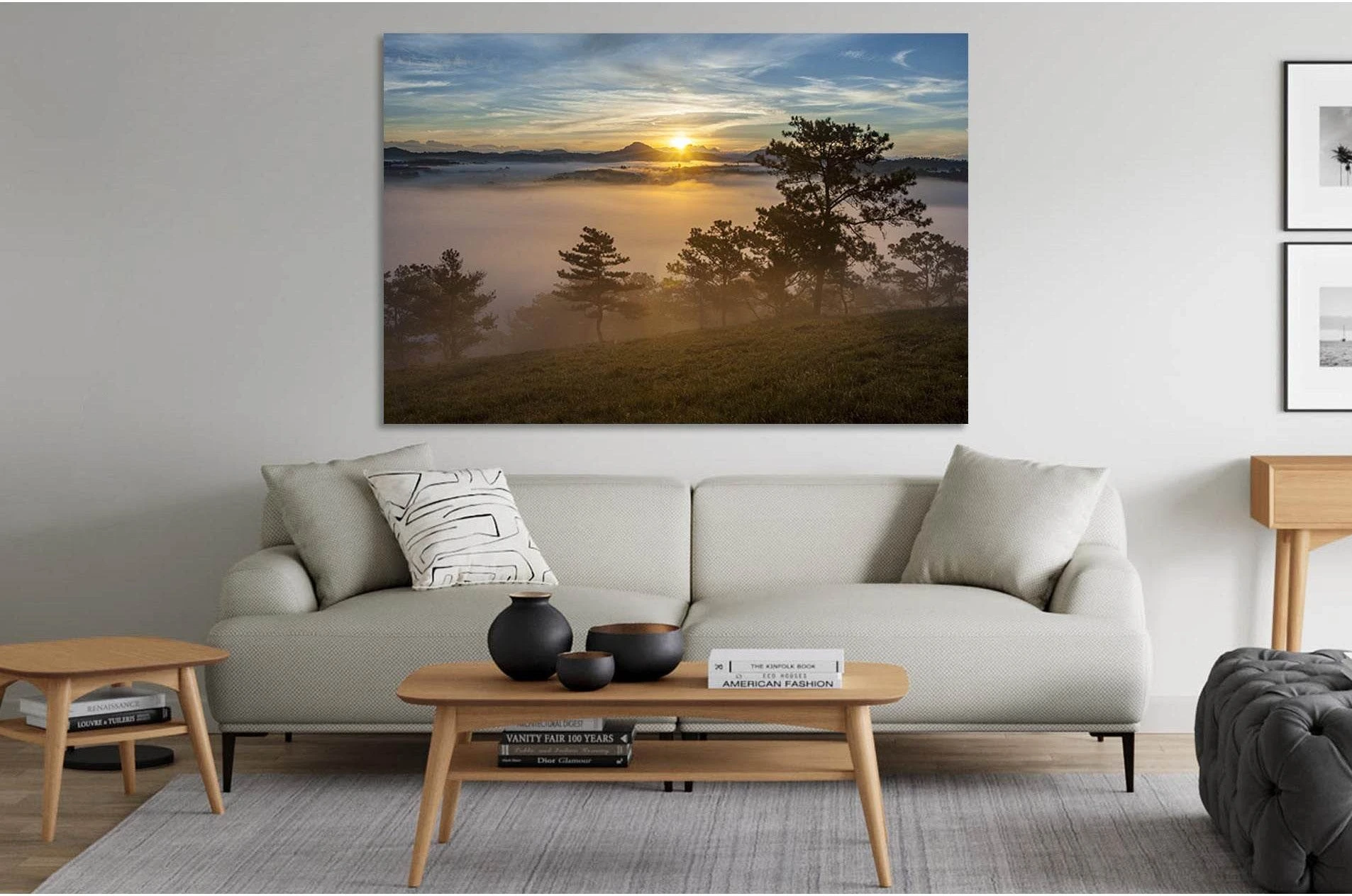 Dawn in the fog №D1753 Ready to Hang Canvas Print - Zellart Canvas Prints 0new, ALL_Products, Sunrise & sunset wall art