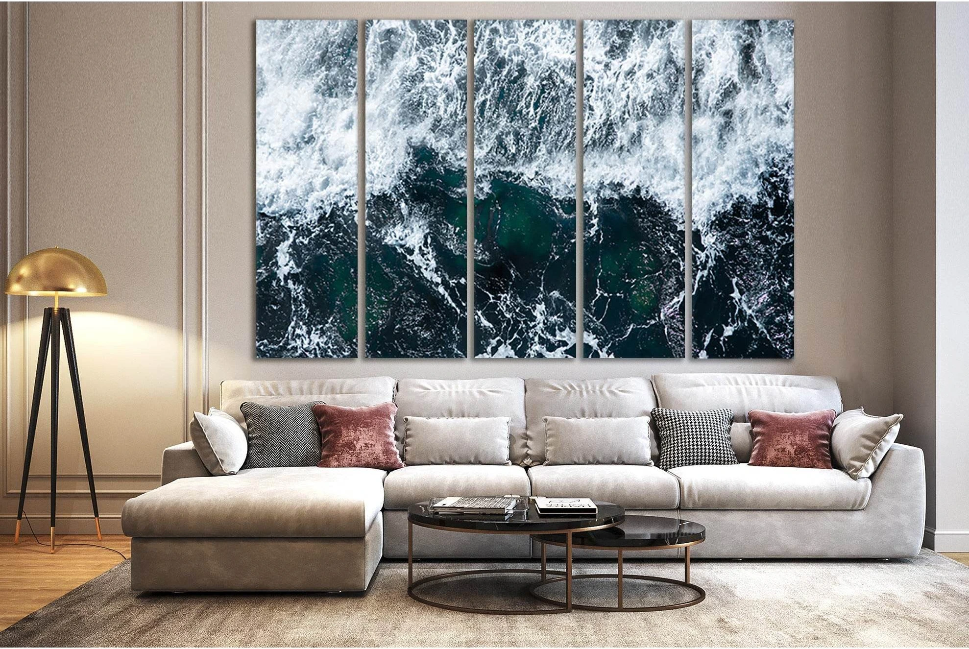 Deep Blue Ocean Waves №SL89 Ready to Hang Canvas Print - Zellart Canvas Prints 0new, ALL_Products, Beach Ocean & Waves