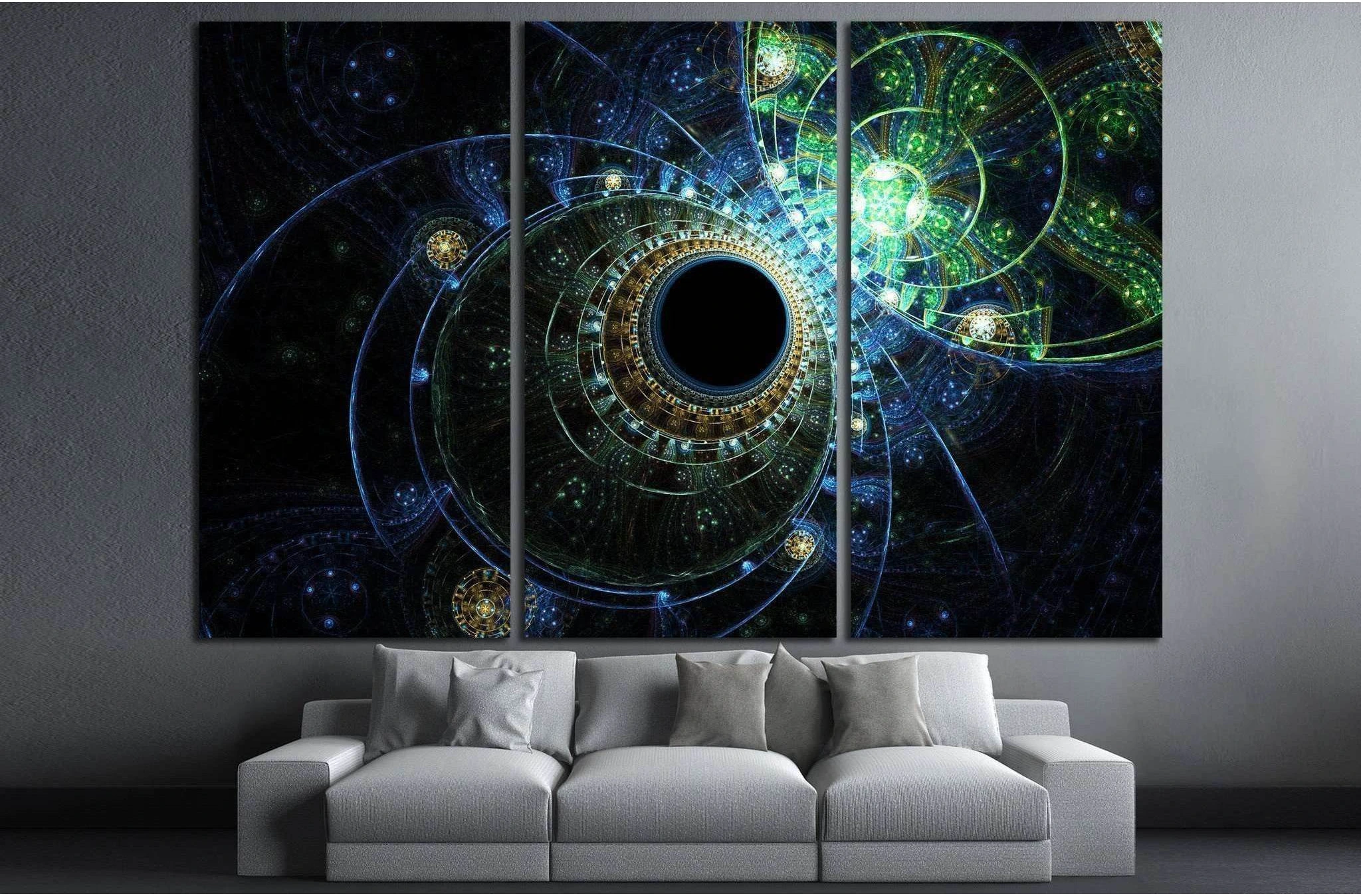Deep ocean water, fractal abstraction №1416 Ready to Hang Canvas Print - Zellart Canvas Prints ALL_Products, s-1416