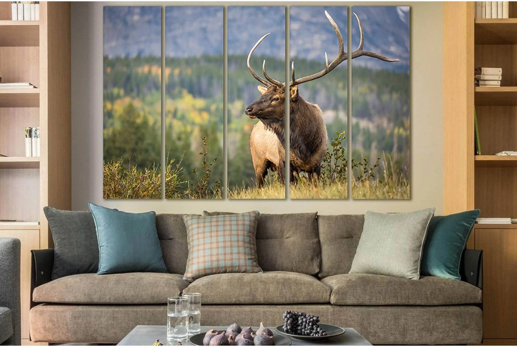 Deer With Beautiful Antlers №SL1049 Ready to Hang Canvas Print - Zellart Canvas Prints 0new, ALL_Products, Animals & Wildlife