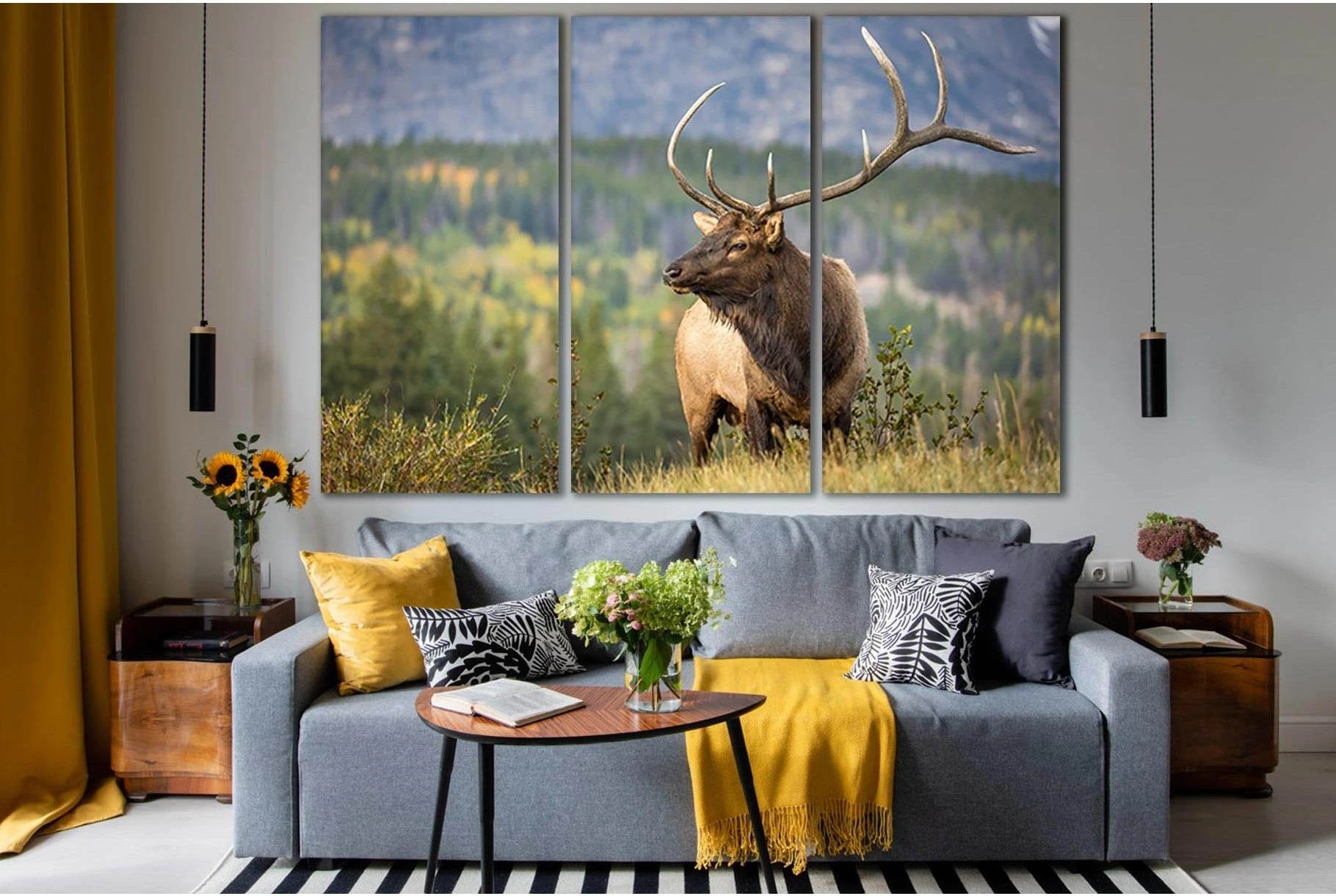 Deer With Beautiful Antlers №SL1049 Ready to Hang Canvas Print - Zellart Canvas Prints 0new, ALL_Products, Animals & Wildlife