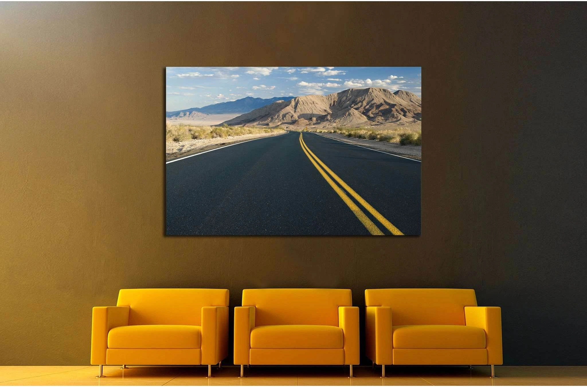 Desert road in Southern California №1899 Ready to Hang Canvas Print - Zellart Canvas Prints ALL_Products, s-1899