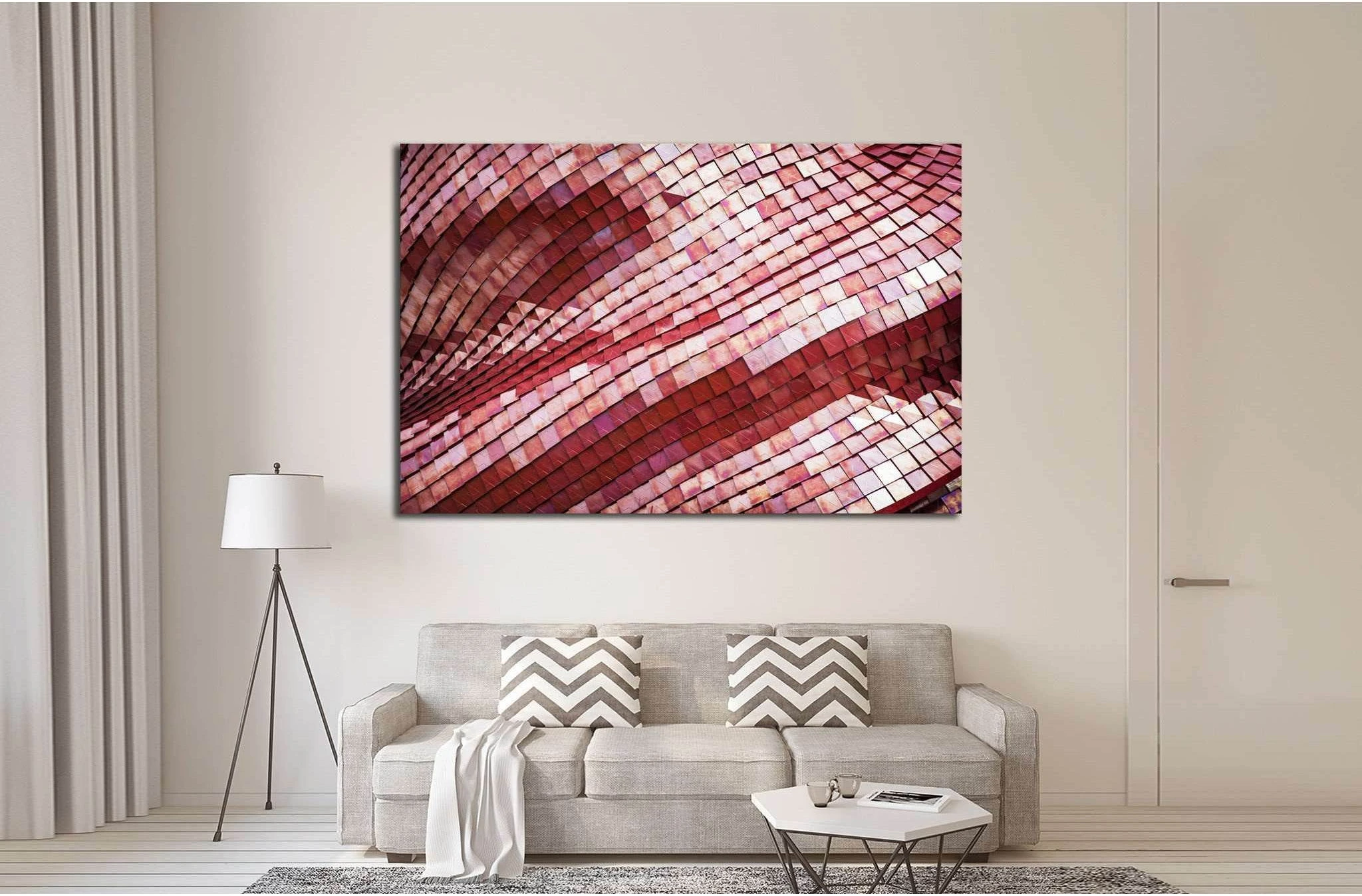 Detail of the futuristic red roof of the exhibition pavilion №1600 Ready to Hang Canvas Print - Zellart Canvas Prints ALL_Products, s-1600
