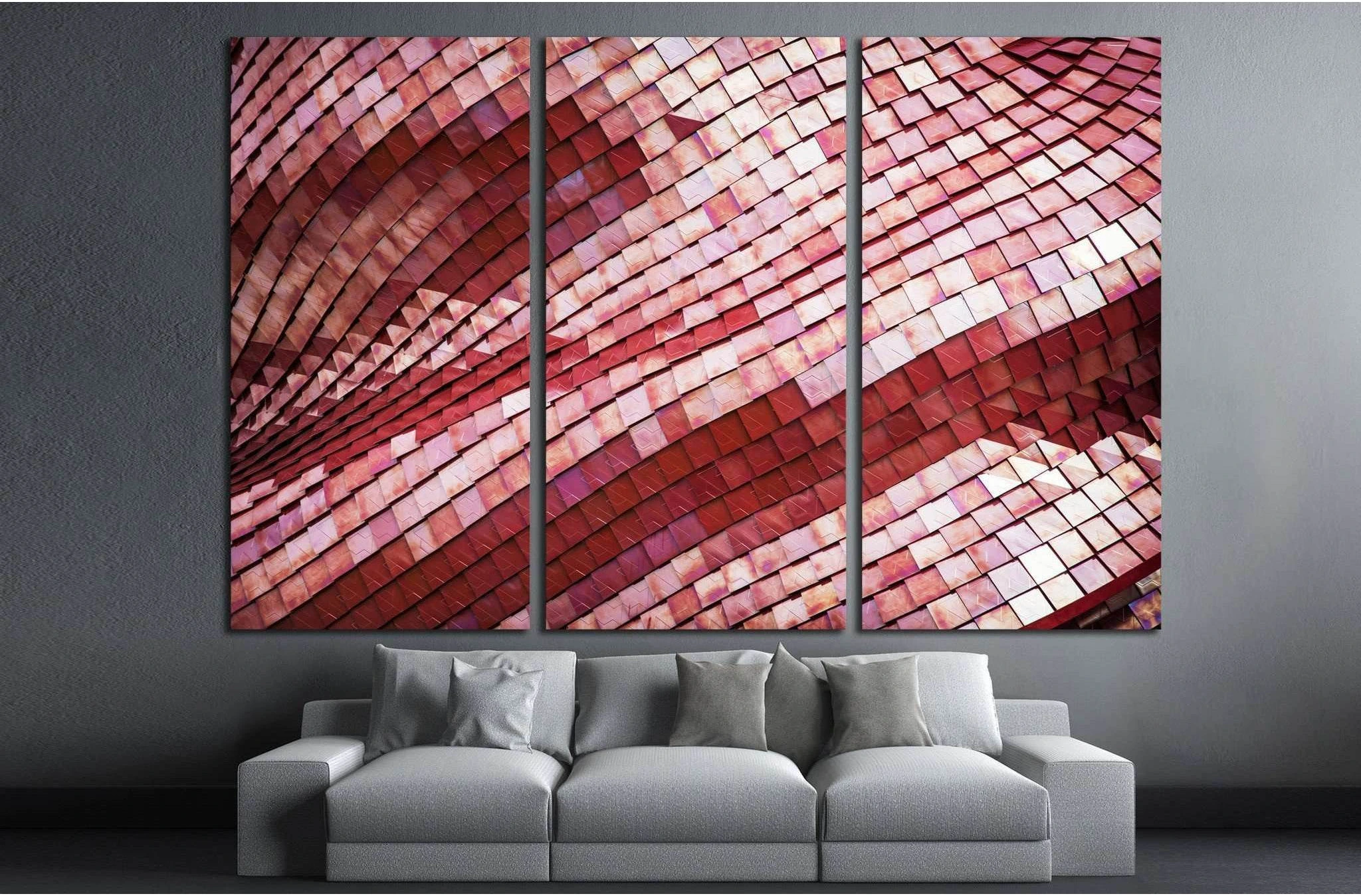 Detail of the futuristic red roof of the exhibition pavilion №1600 Ready to Hang Canvas Print - Zellart Canvas Prints ALL_Products, s-1600