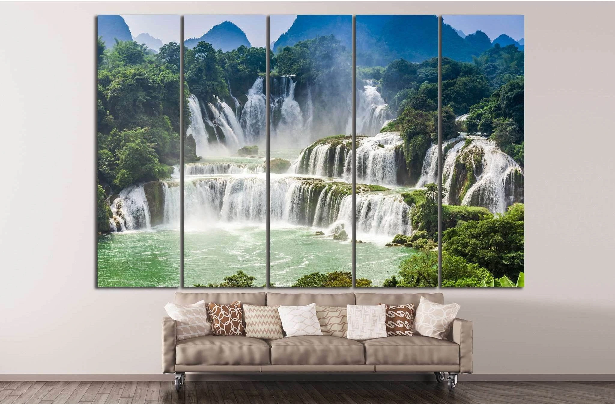 Detian Waterfall №607 Ready to Hang Canvas Print - Zellart Canvas Prints ALL_Products, s-607, Waterfall