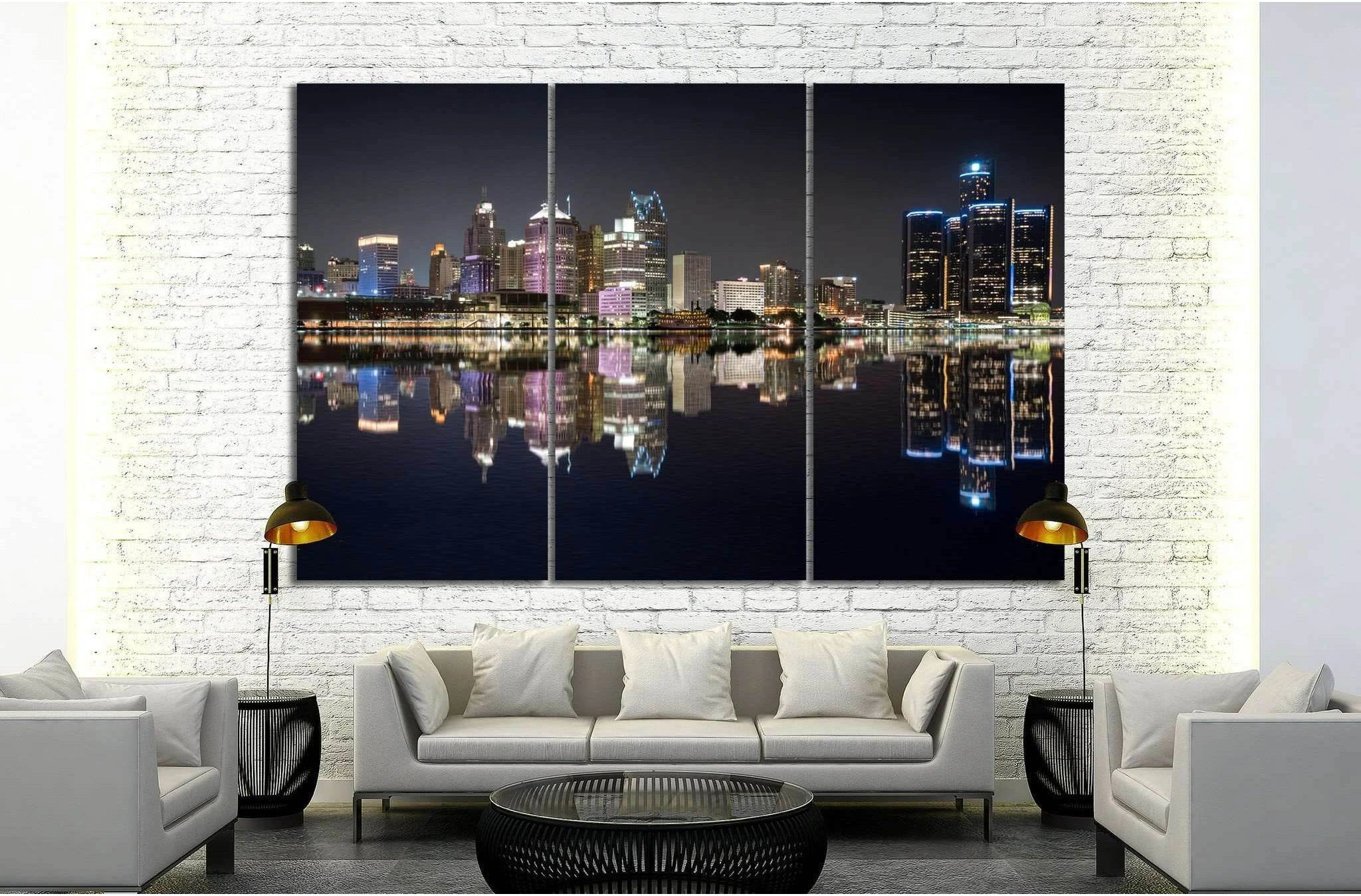 Detroit Cityscape №132 Ready to Hang Canvas Print - Zellart Canvas Prints ALL_Products, wd-132