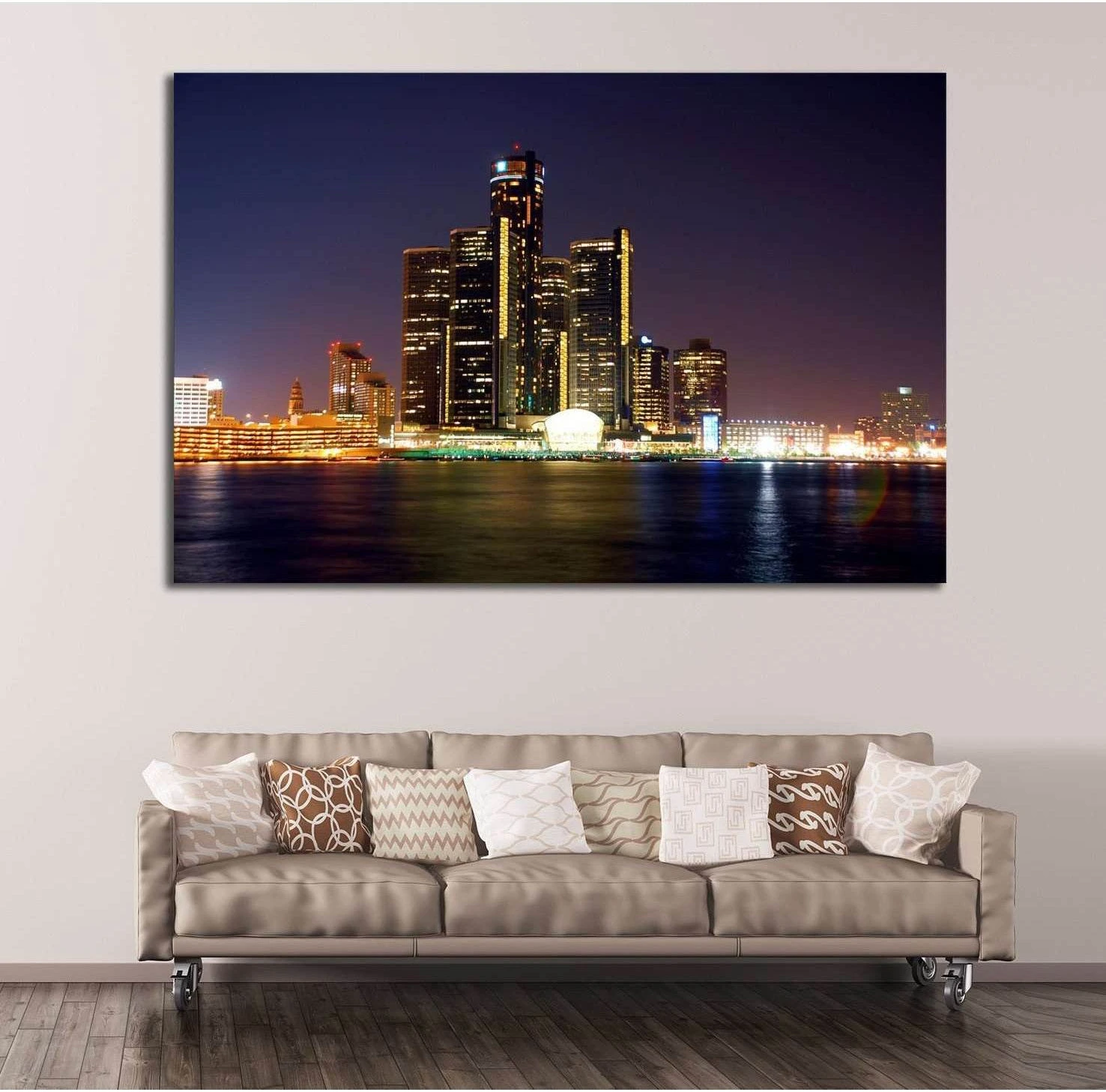 Detroit Cityscape №134 Ready to Hang Canvas Print - Zellart Canvas Prints ALL_Products, wd-134