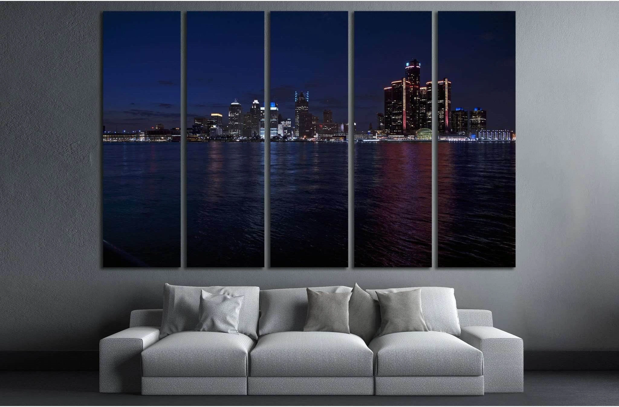 Detroit Skyline №133 Ready to Hang Canvas Print - Zellart Canvas Prints ALL_Products, wd-133