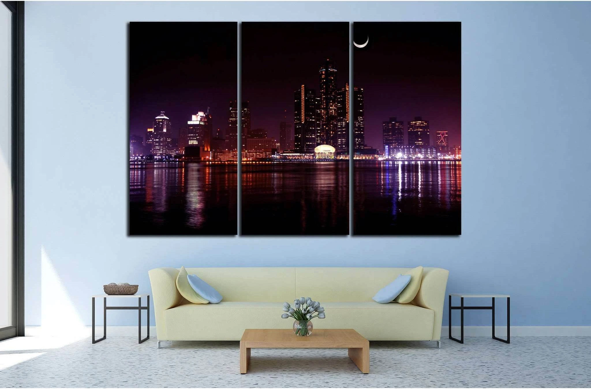 Detroit Skyscraper №136 Ready to Hang Canvas Print - Zellart Canvas Prints ALL_Products, wd-136
